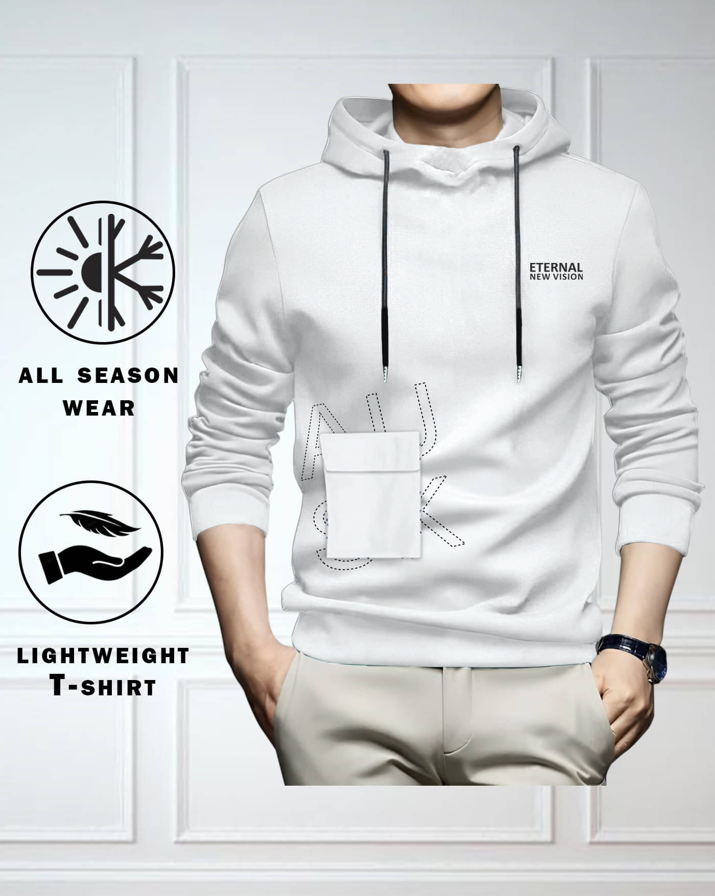 AUSK Men Cotton Blend Regular Fit Printed T-Shirt ( White )     			AUSK Men Cotton Blend Regular Fit Printed T-Shirt ( White )