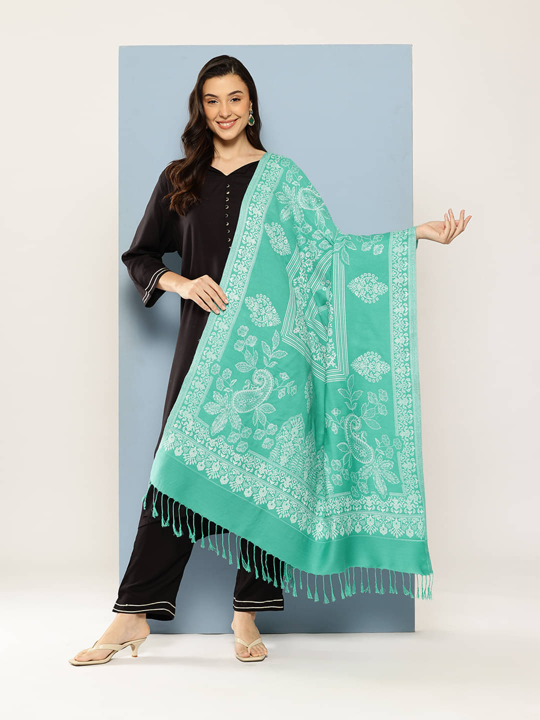 Aarika Green Self Design Shawl - ( Pack of 1 ) Aarika Green Self Design Shawl - ( Pack of 1 )