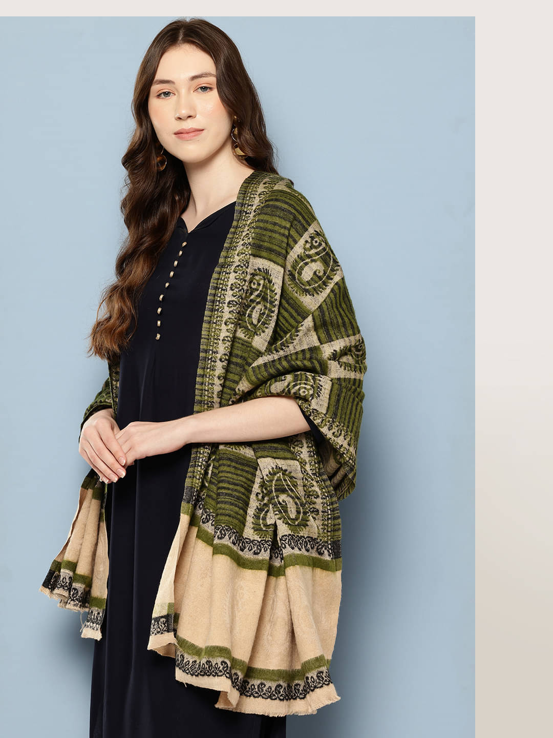     			Aarika Green Self Design Shawl - ( Pack of 1 )