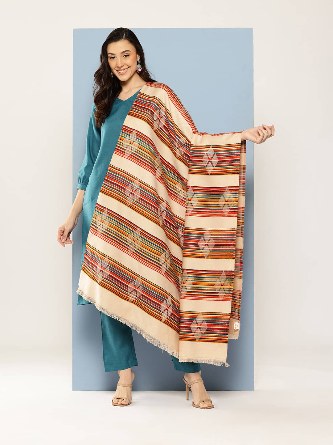 Aarika Multicolor Striped Shawl - ( Pack of 1 ) Aarika Multicolor Striped Shawl - ( Pack of 1 )