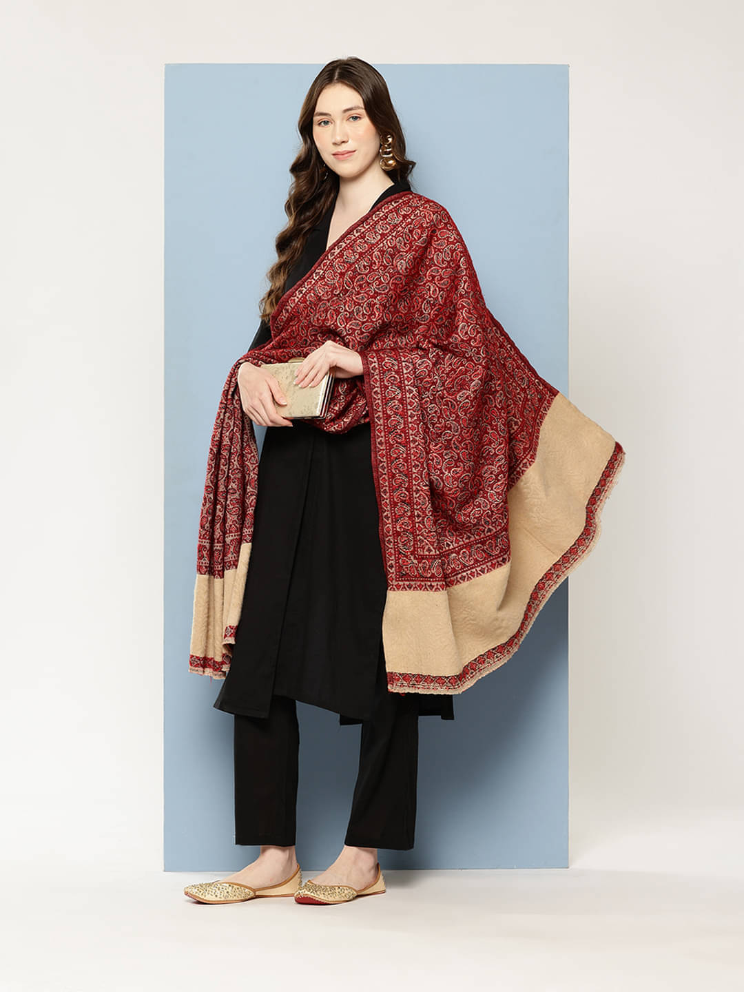     			Aarika Red Self Design Shawl - ( Pack of 1 )