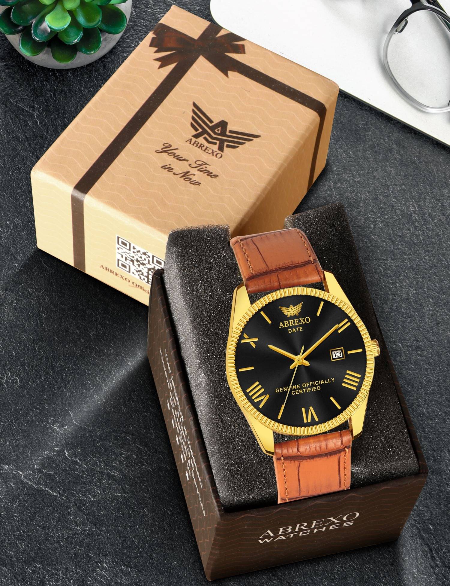     			Abrexo Brown Silicon Analog Men's Watch