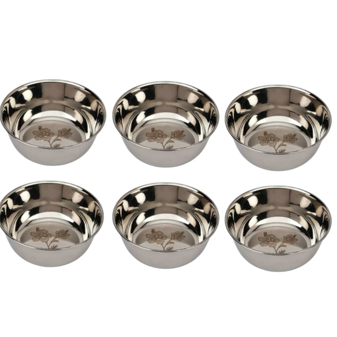     			Artha Artha Bowl Set Stainless Steel Laser Printed Bowl Set 10.5 cm ( Set of 1 ) Silver