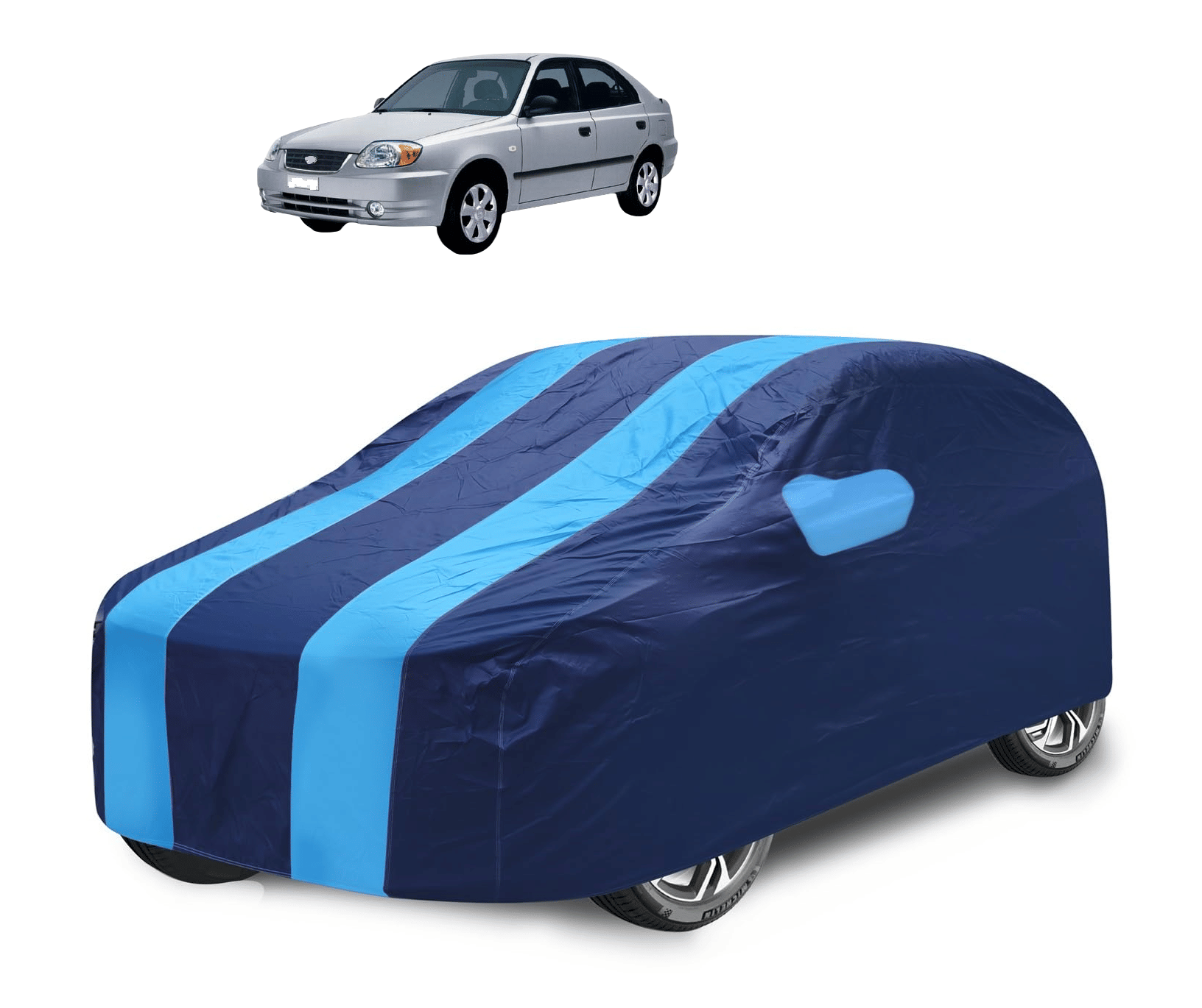     			Auto Hub Car Body Cover for Hyundai All Car Models With Mirror Pocket ( Pack of 1 ) , Blue