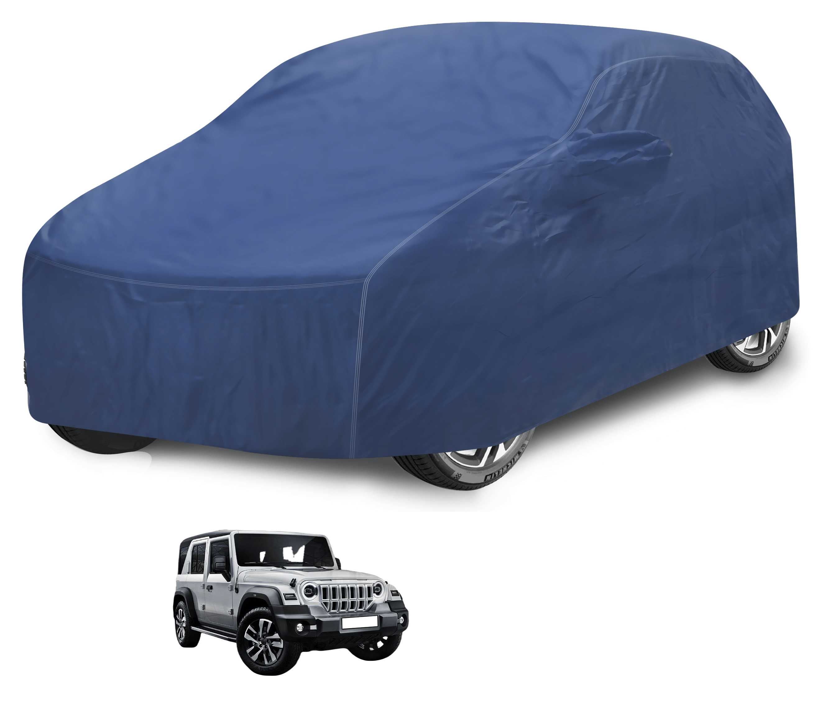     			Auto Hub Car Body Cover for Mahindra All Car Models With Mirror Pocket ( Pack of 1 ) , Blue
