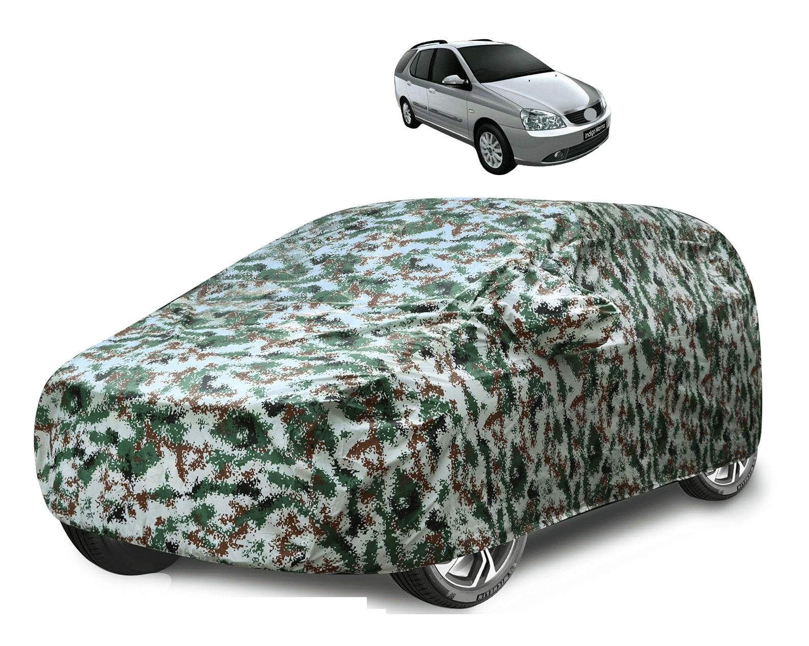     			Auto Hub Car Body Cover for Tata All Car Models With Mirror Pocket ( Pack of 1 ) , Green
