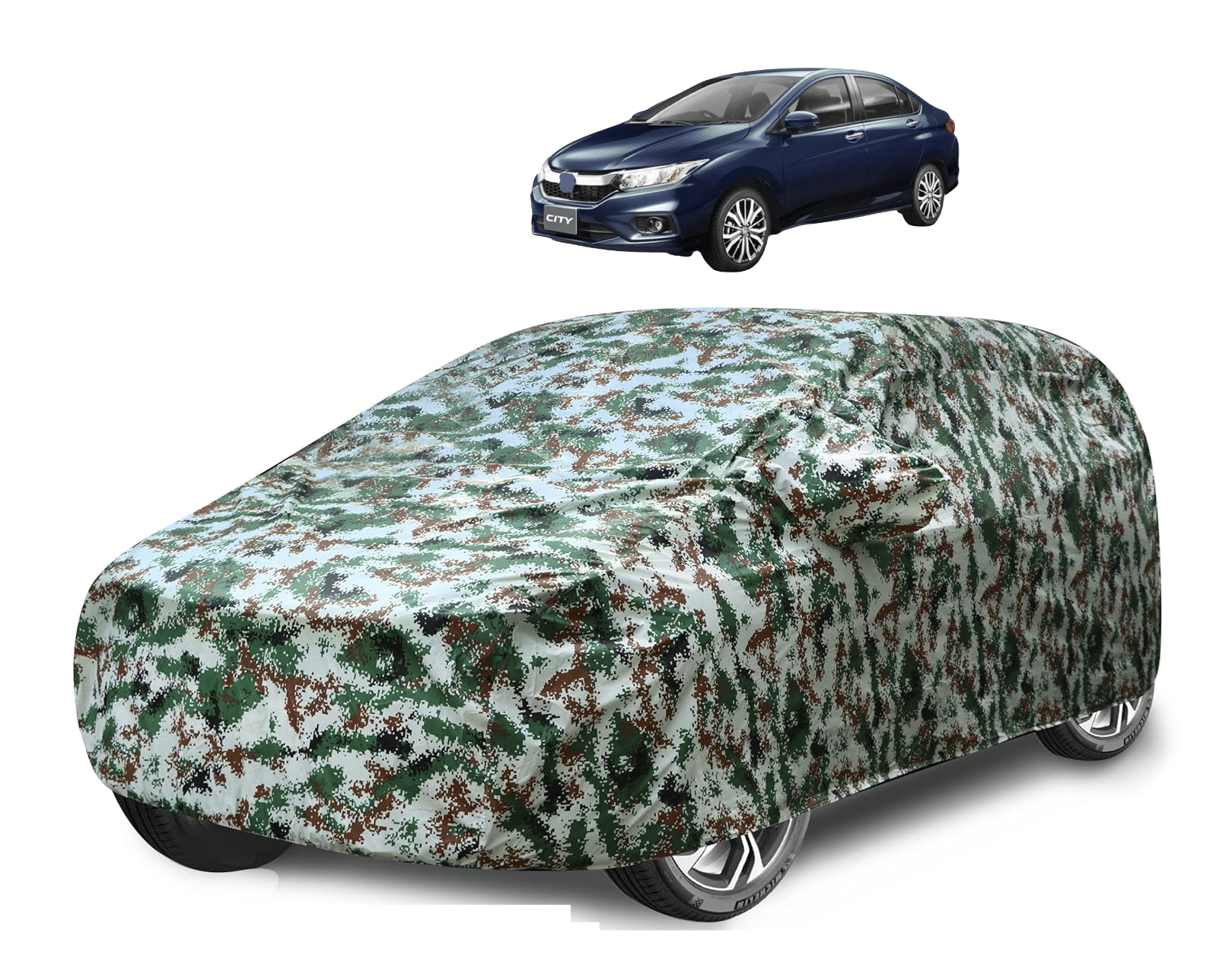     			Auto Hub Car Body Cover for Honda All Car Models With Mirror Pocket ( Pack of 1 ) , Green