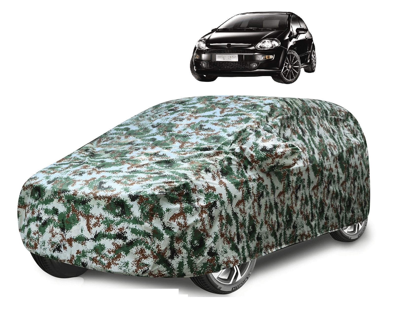 Auto Hub Car Body Cover for Fiat All Car Models With Mirror Pocket ( Pack of 1 ) , Green Auto Hub Car Body Cover for Fiat All Car Models With Mirror Pocket ( Pack of 1 ) , Green