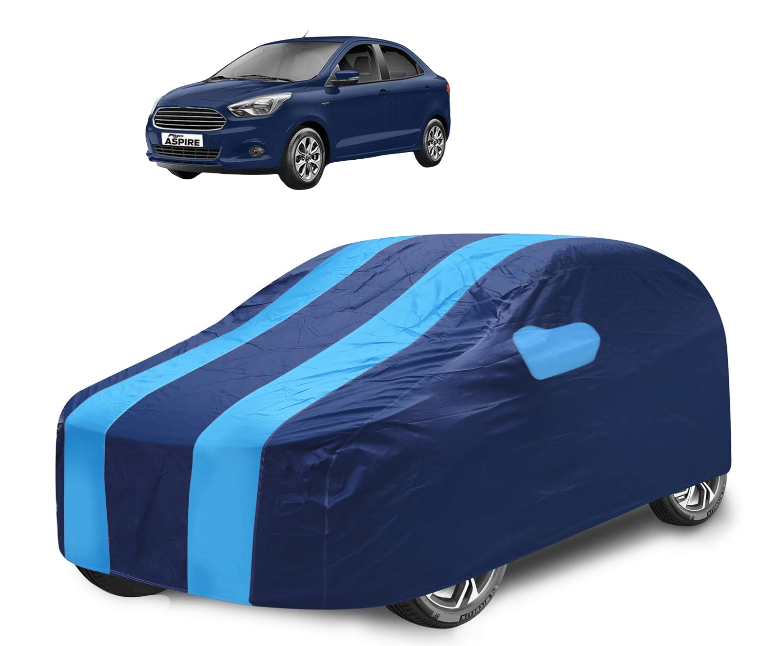     			Auto Hub Car Body Cover for Ford All Car Models With Mirror Pocket ( Pack of 1 ) , Blue