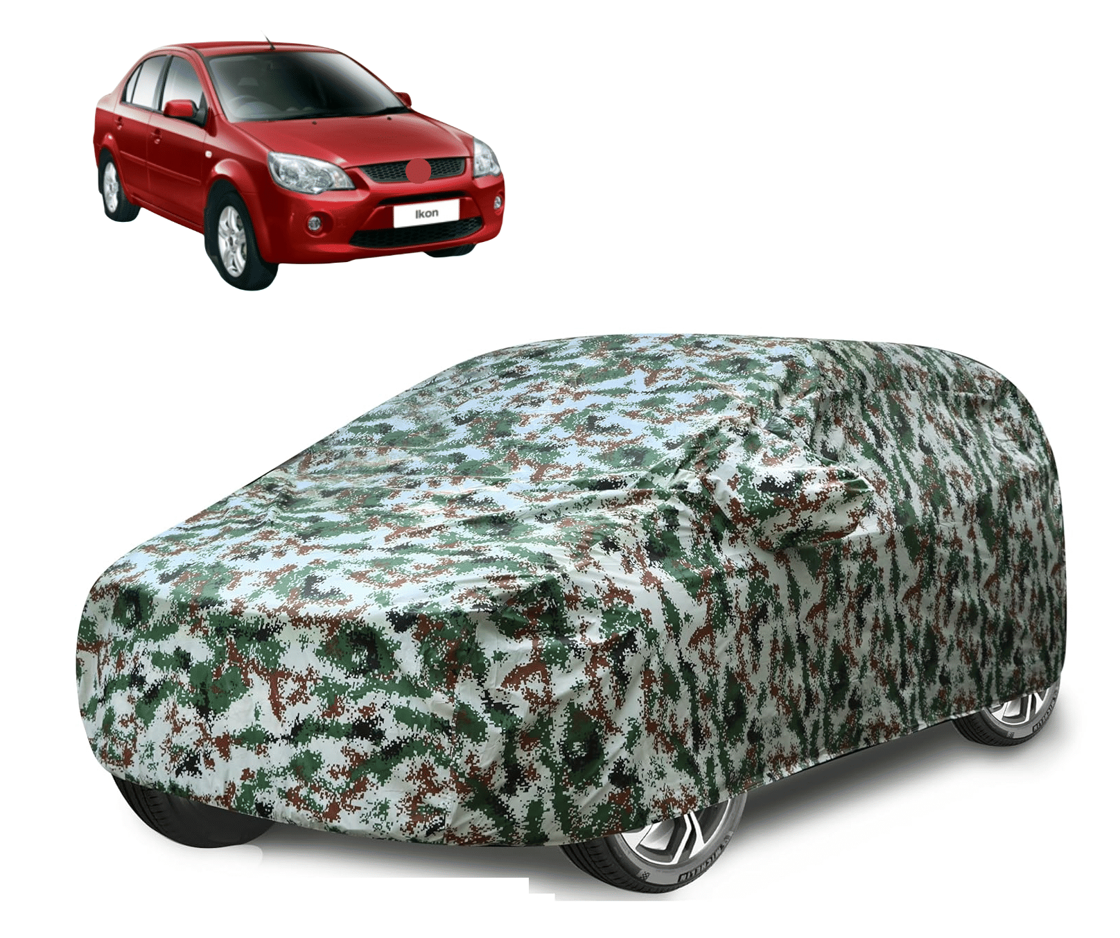     			Auto Hub Car Body Cover for Ford All Car Models With Mirror Pocket ( Pack of 1 ) , Green