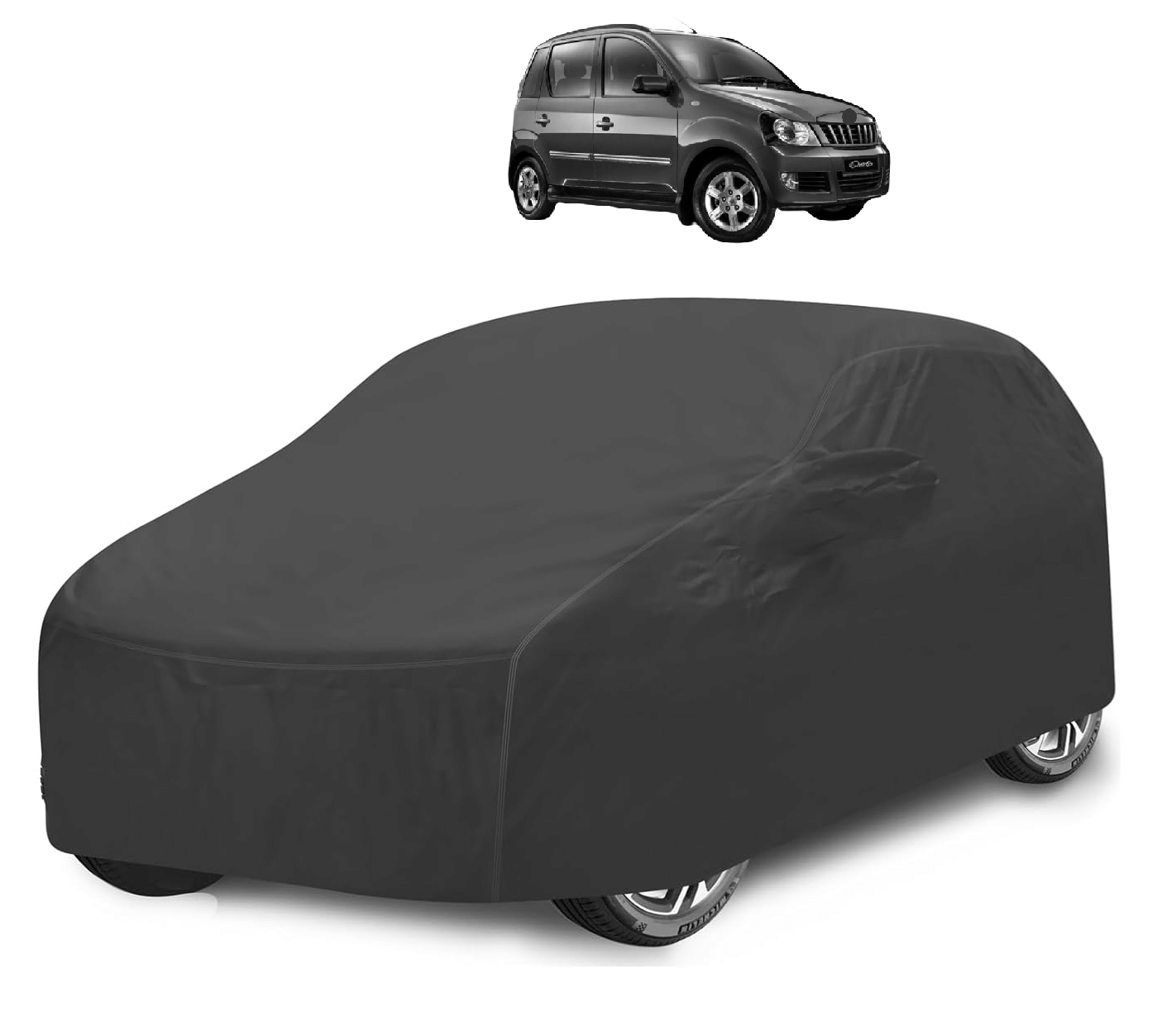     			Auto Hub Car Body Cover for Mahindra All Car Models With Mirror Pocket ( Pack of 1 ) , Grey