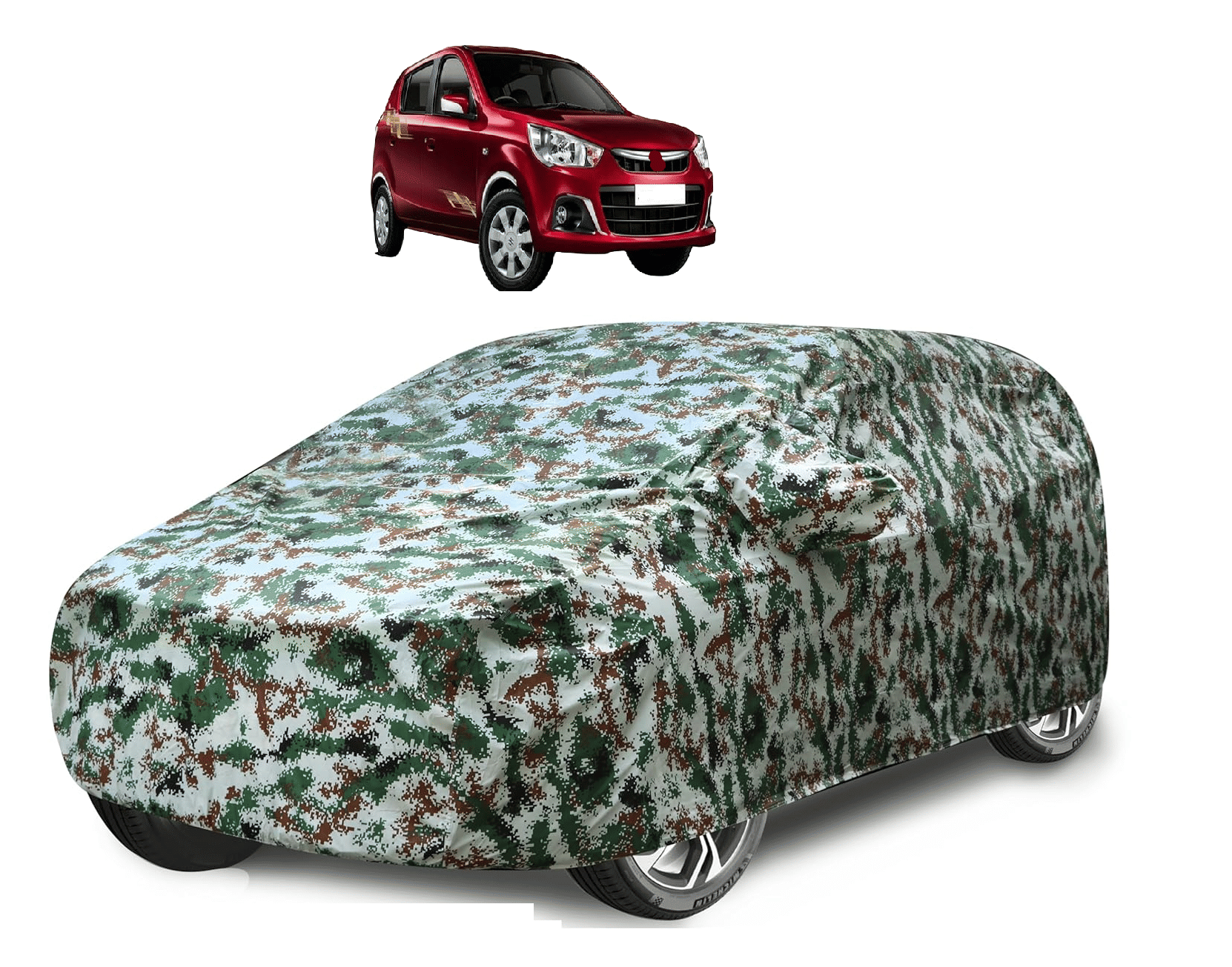 Auto Hub Car Body Cover for Maruti Suzuki All Car Models With Mirror Pocket ( Pack of 1 ) , Green     			Auto Hub Car Body Cover for Maruti Suzuki All Car Models With Mirror Pocket ( Pack of 1 ) , Green