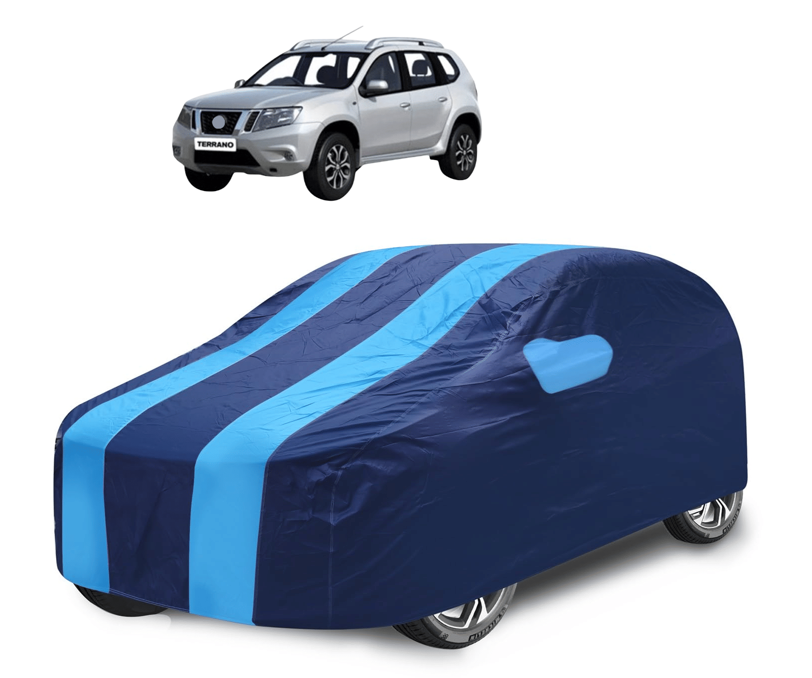     			Auto Hub Car Body Cover for Nissan All Car Models With Mirror Pocket ( Pack of 1 ) , Blue