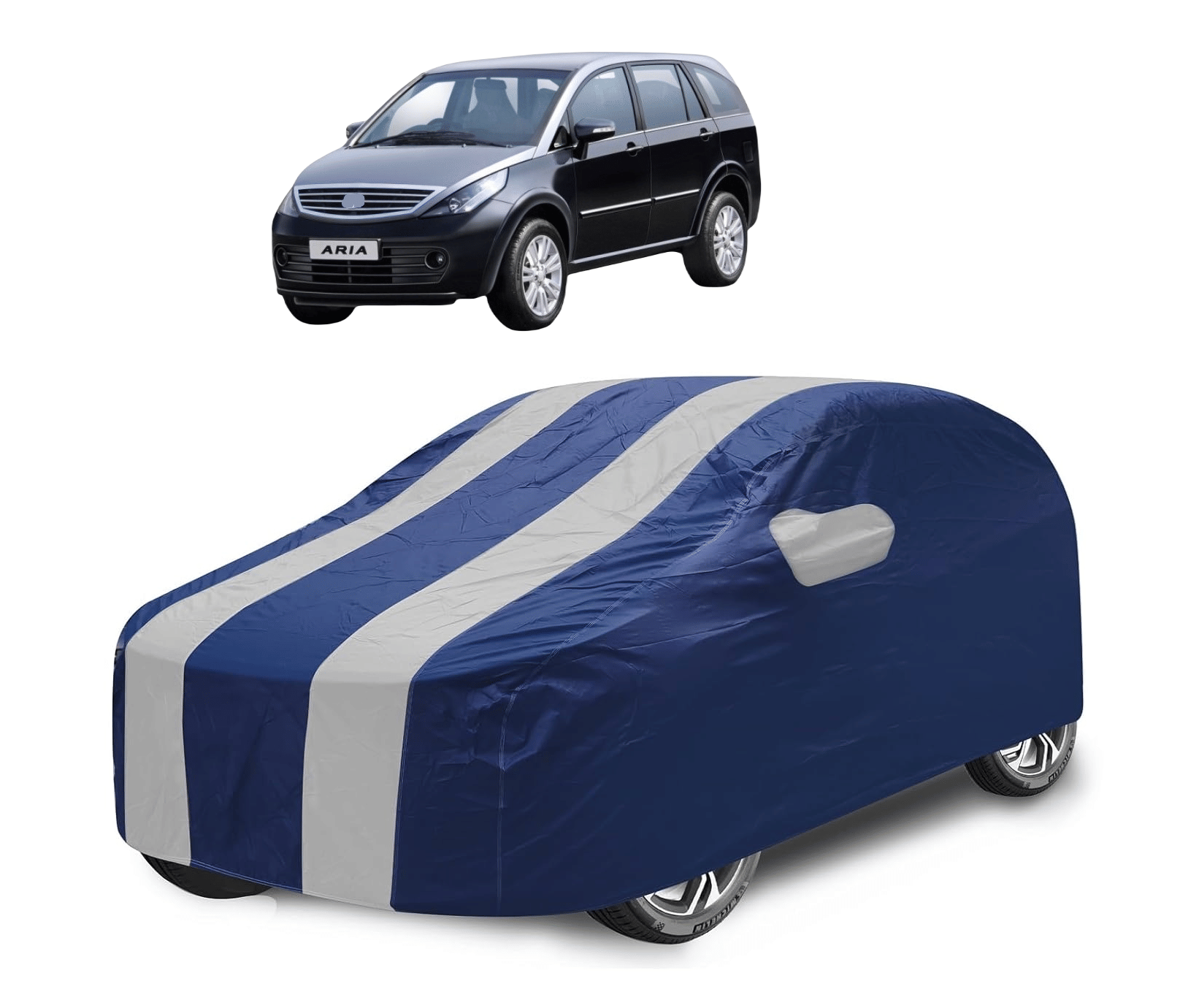     			Auto Hub Car Body Cover for Tata All Car Models With Mirror Pocket ( Pack of 1 ) , Silver