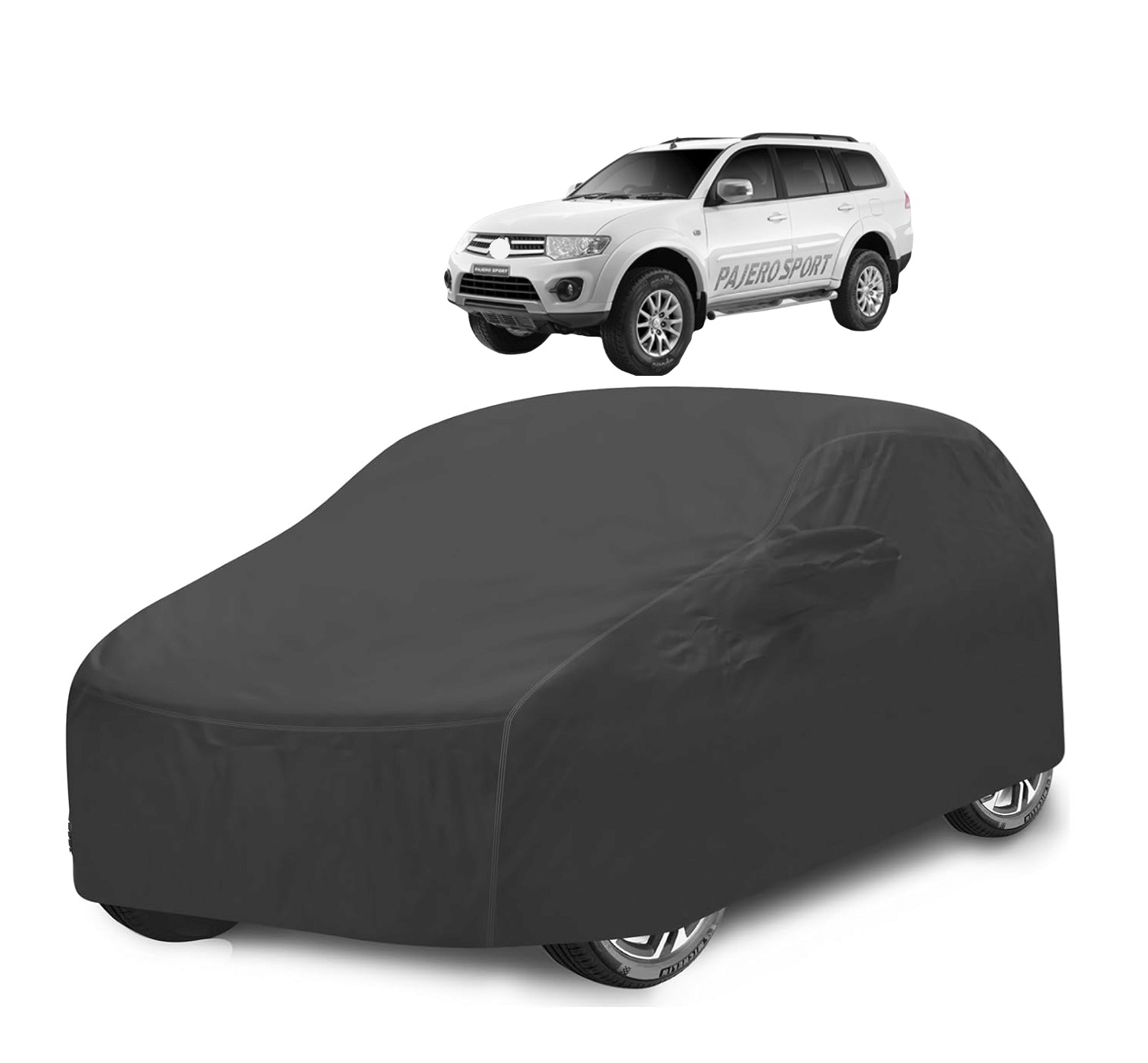 Auto Hub Car Body Cover for Mitsubishi All Car Models With Mirror Pocket ( Pack of 1 ) , Grey Auto Hub Car Body Cover for Mitsubishi All Car Models With Mirror Pocket ( Pack of 1 ) , Grey