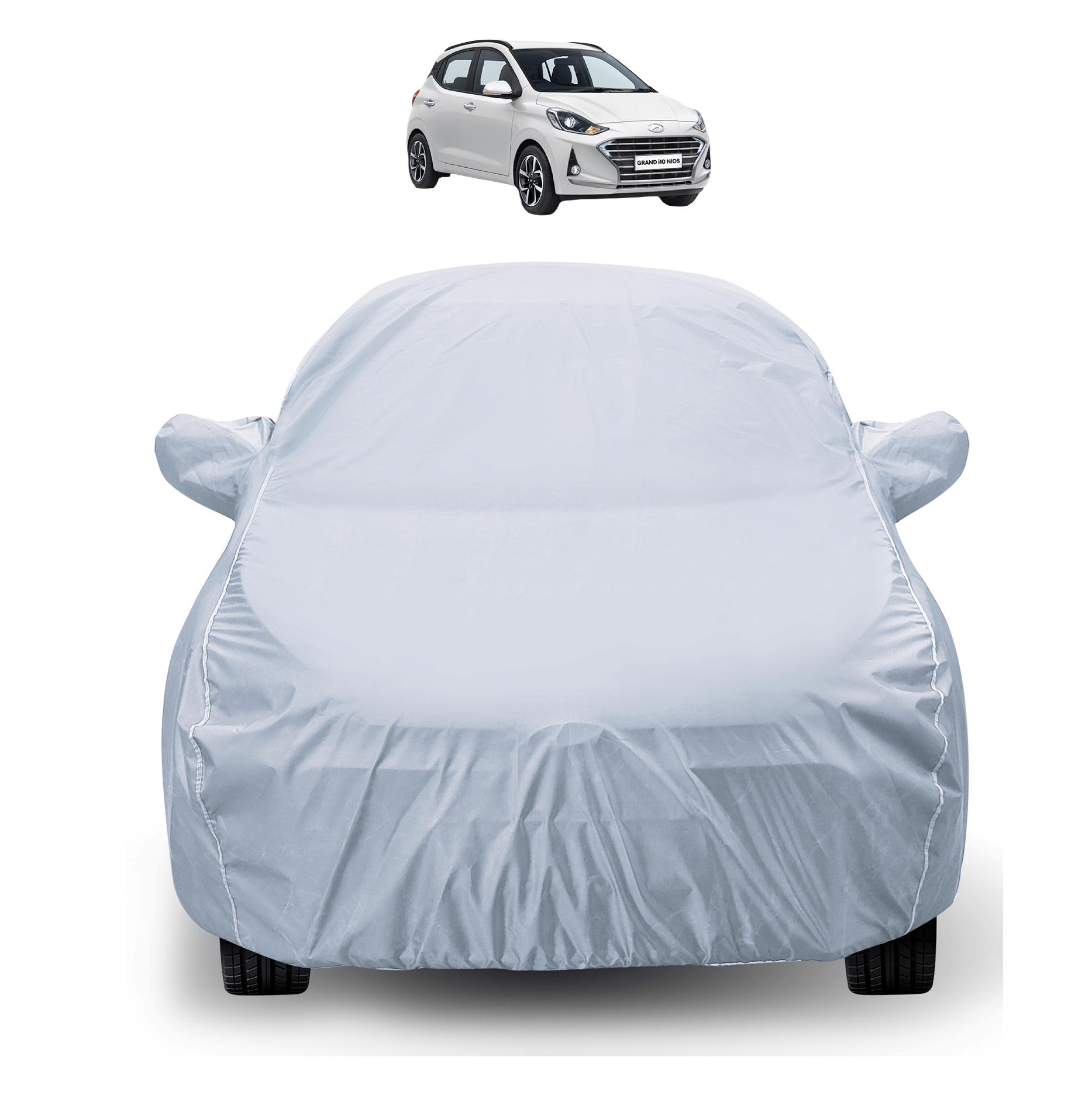 Auto Hub Car Body Cover for Hyundai All Car Models With Mirror Pocket ( Pack of 1 ) , Silver Auto Hub Car Body Cover for Hyundai All Car Models With Mirror Pocket ( Pack of 1 ) , Silver