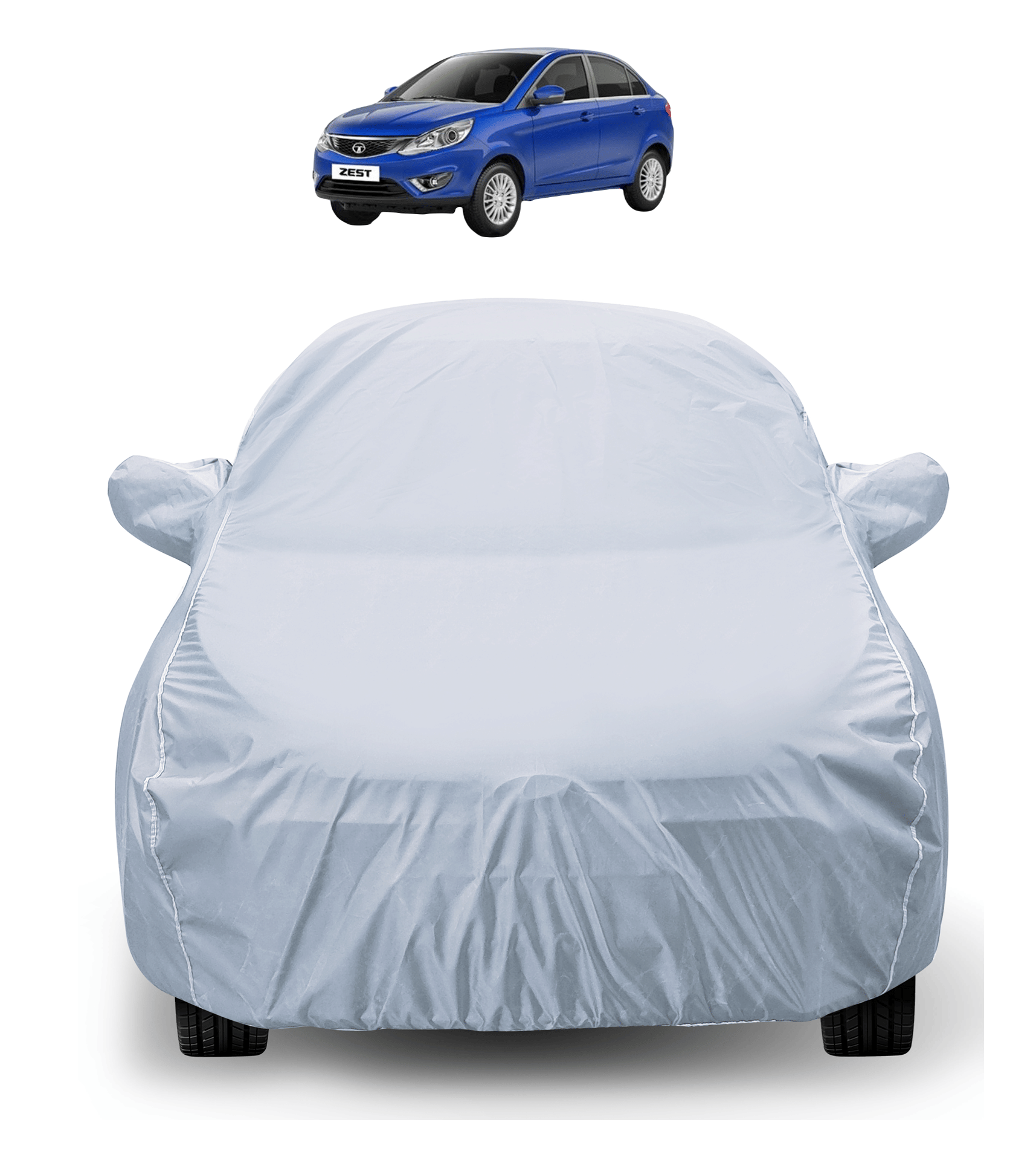     			Auto Hub Car Body Cover for Tata All Car Models With Mirror Pocket ( Pack of 1 ) , Silver