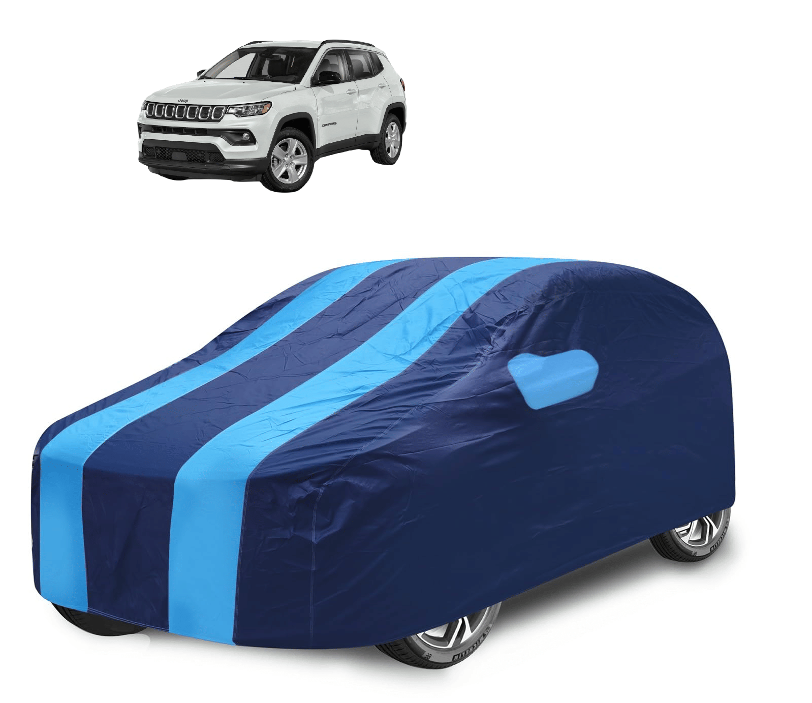 Auto Hub Car Body Cover for Jeep All Car Models With Mirror Pocket ( Pack of 1 ) , Blue Auto Hub Car Body Cover for Jeep All Car Models With Mirror Pocket ( Pack of 1 ) , Blue