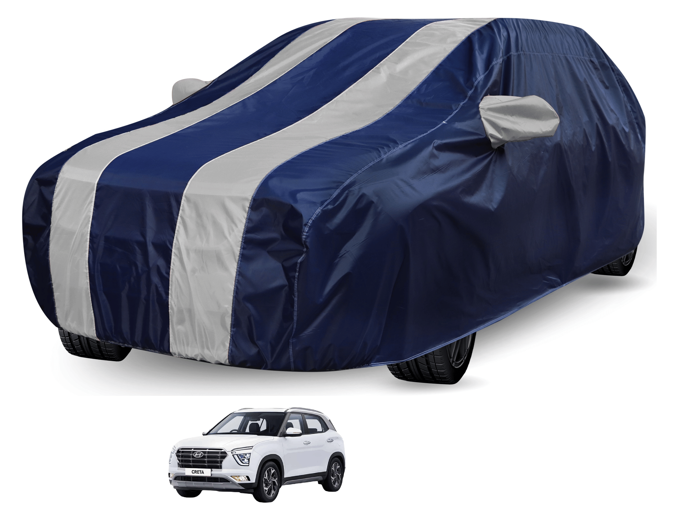 Auto Hub Car Body Cover for Hyundai All Car Models With Mirror Pocket ( Pack of 1 ) , Blue Auto Hub Car Body Cover for Hyundai All Car Models With Mirror Pocket ( Pack of 1 ) , Blue