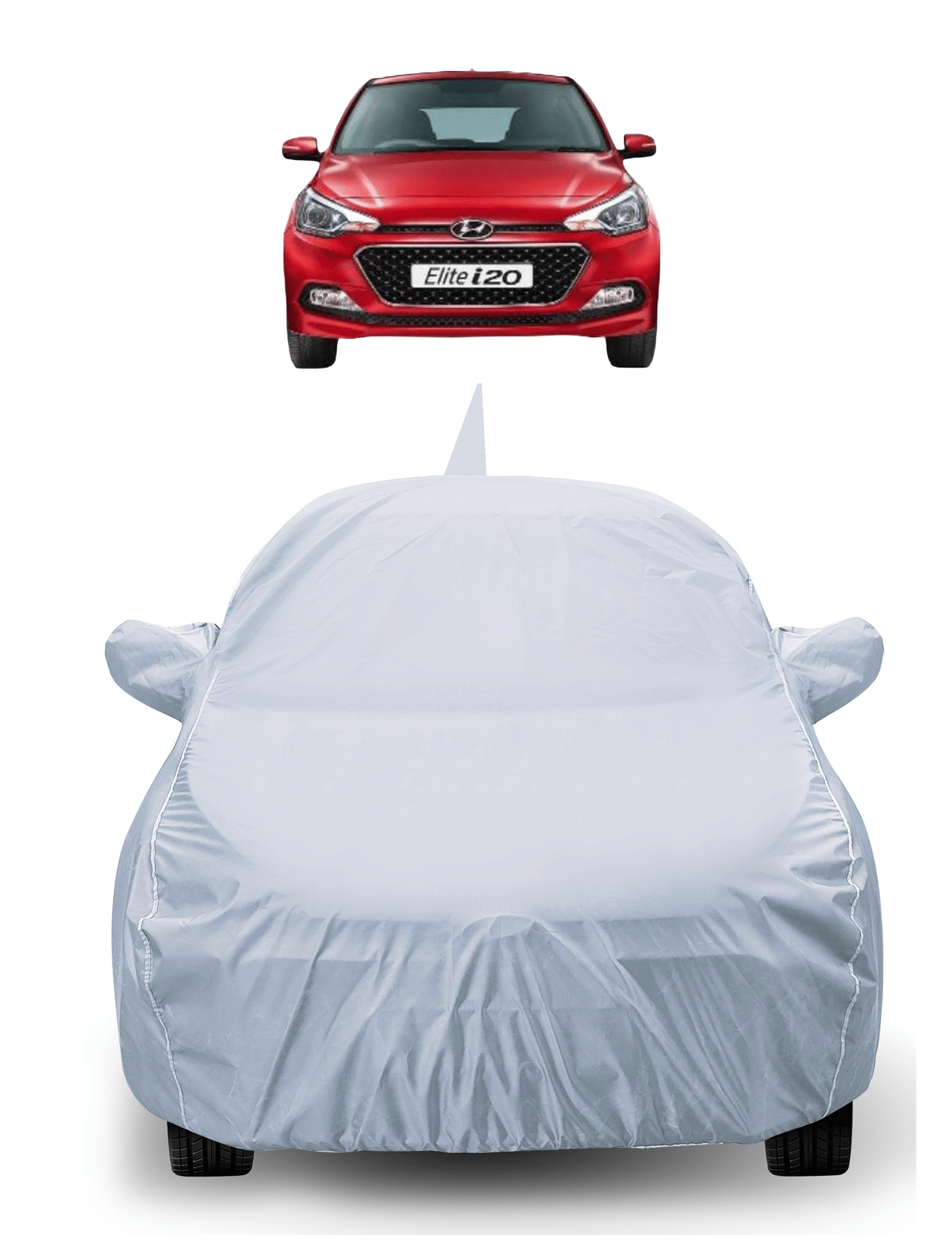     			Auto Hub Car Body Cover for Hyundai All Car Models With Mirror Pocket ( Pack of 1 ) , Silver