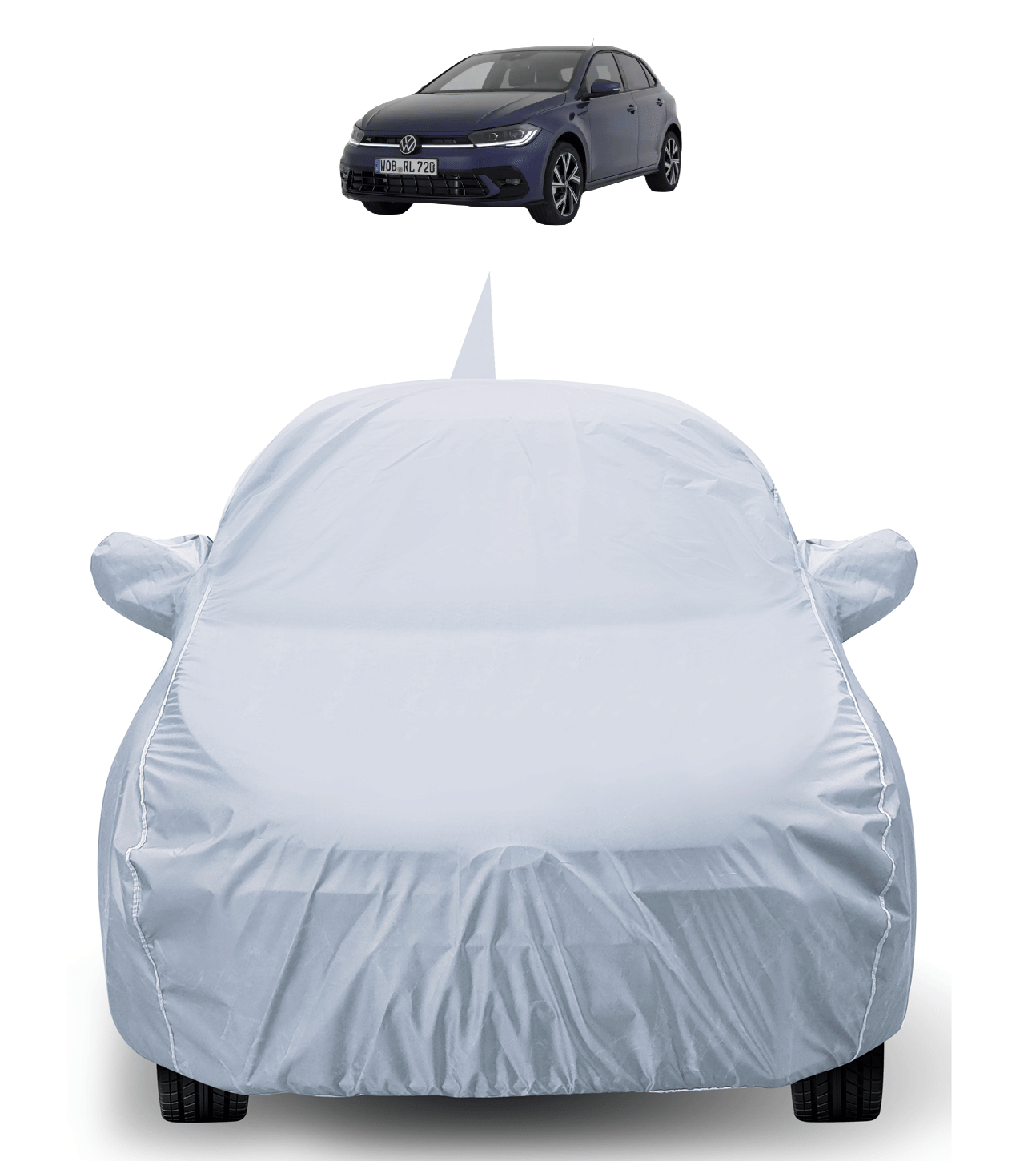 Auto Hub Car Body Cover for Volkswagen All Car Models With Mirror Pocket ( Pack of 1 ) , Silver Auto Hub Car Body Cover for Volkswagen All Car Models With Mirror Pocket ( Pack of 1 ) , Silver