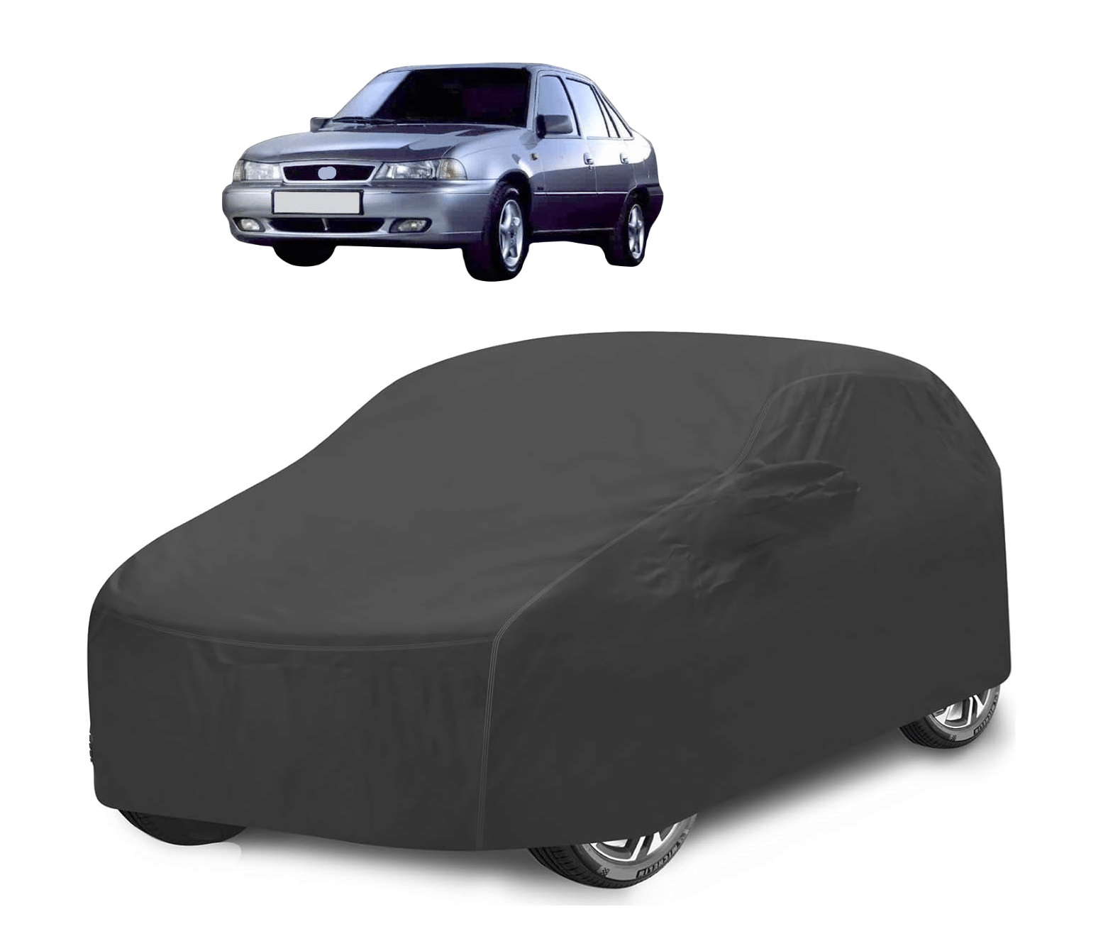 Auto Hub Car Body Cover for Daewoo All Car Models With Mirror Pocket ( Pack of 1 ) , Grey