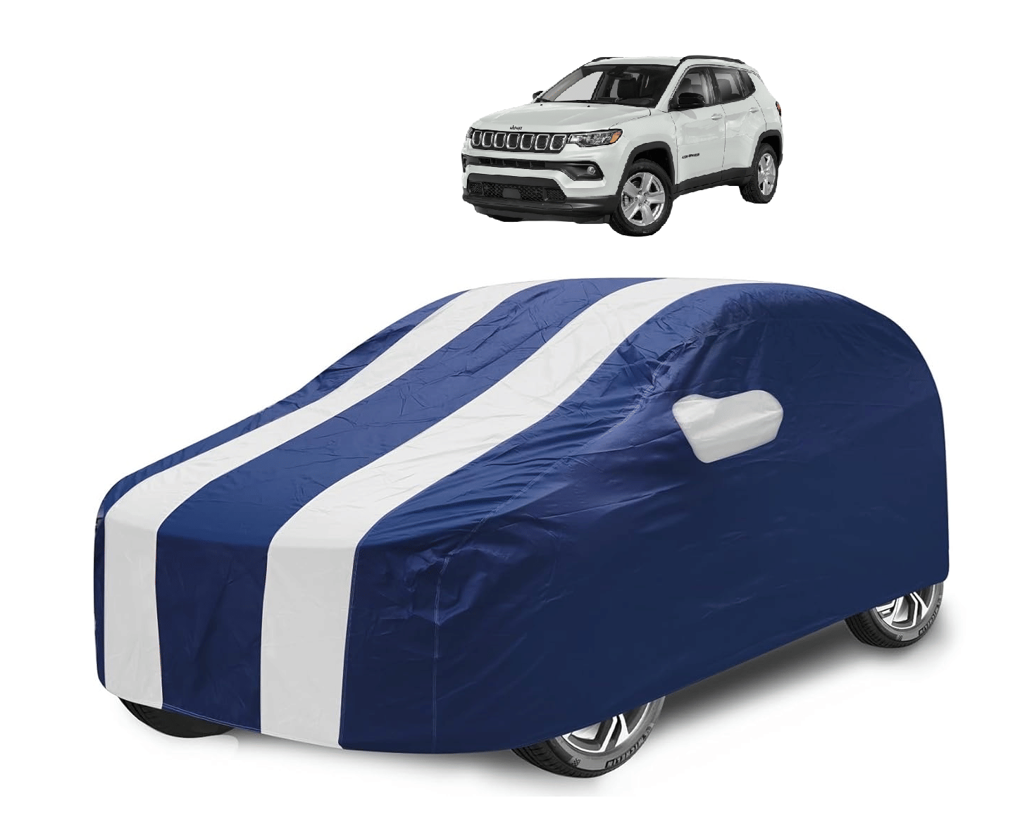 Auto Hub Car Body Cover for Jeep All Car Models With Mirror Pocket ( Pack of 1 ) , White Auto Hub Car Body Cover for Jeep All Car Models With Mirror Pocket ( Pack of 1 ) , White