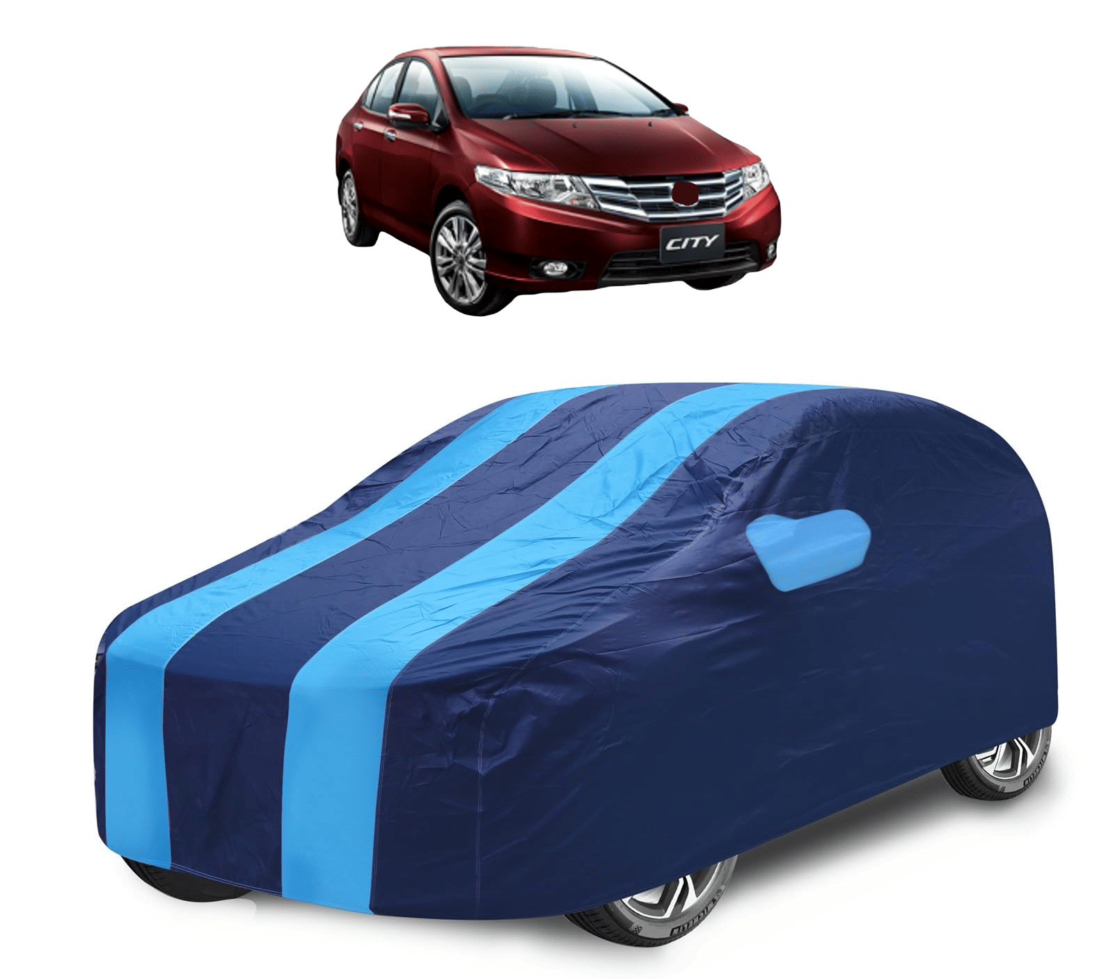     			Auto Hub Car Body Cover for Honda All Car Models With Mirror Pocket ( Pack of 1 ) , Blue