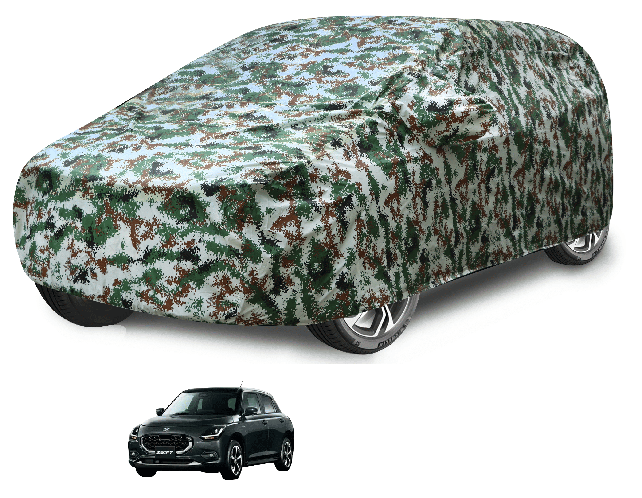     			Auto Hub Car Body Cover for Maruti Suzuki All Car Models With Mirror Pocket ( Pack of 1 ) , Green
