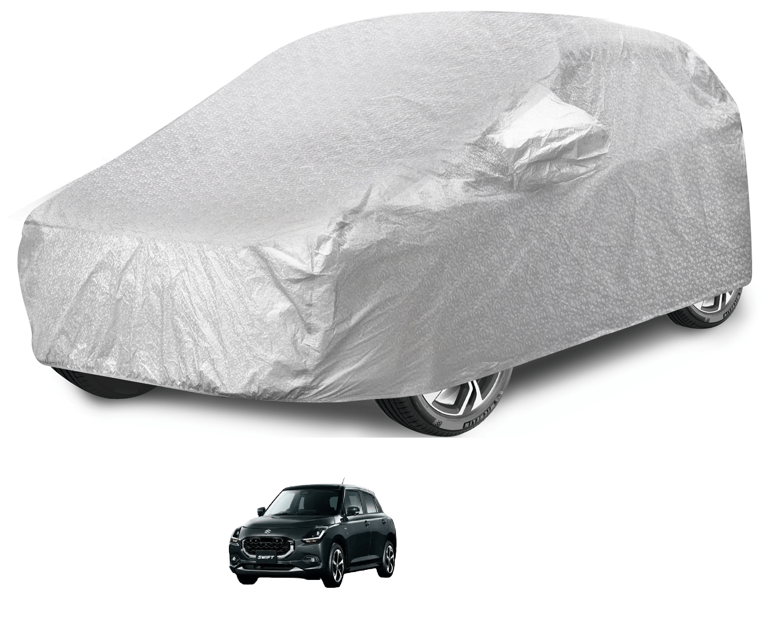     			Auto Hub Car Body Cover for Maruti Suzuki All Car Models With Mirror Pocket ( Pack of 1 ) , Silver