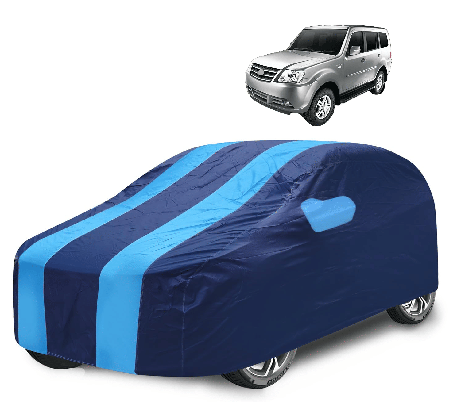     			Auto Hub Car Body Cover for Tata All Car Models With Mirror Pocket ( Pack of 1 ) , Blue