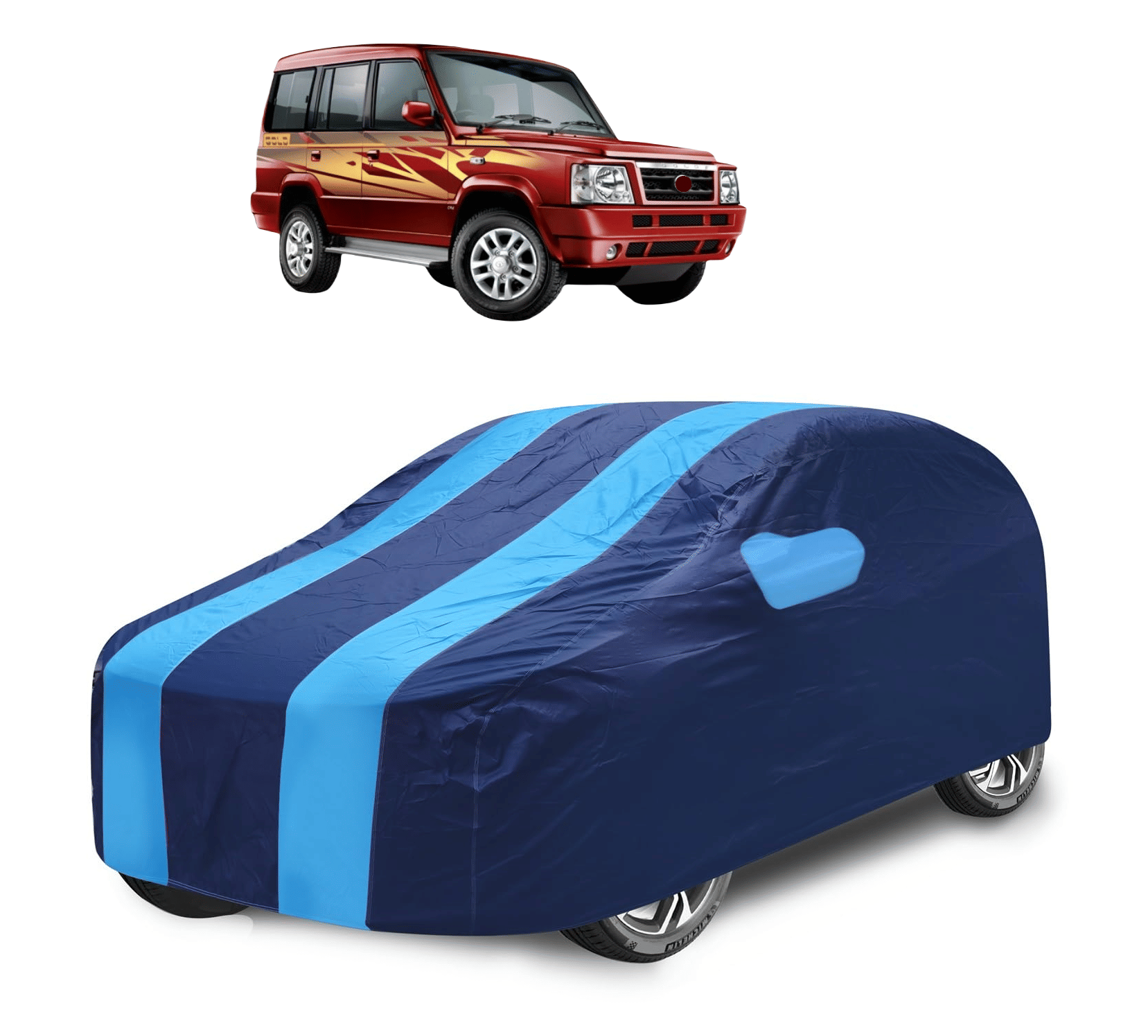     			Auto Hub Car Body Cover for Tata All Car Models With Mirror Pocket ( Pack of 1 ) , Blue