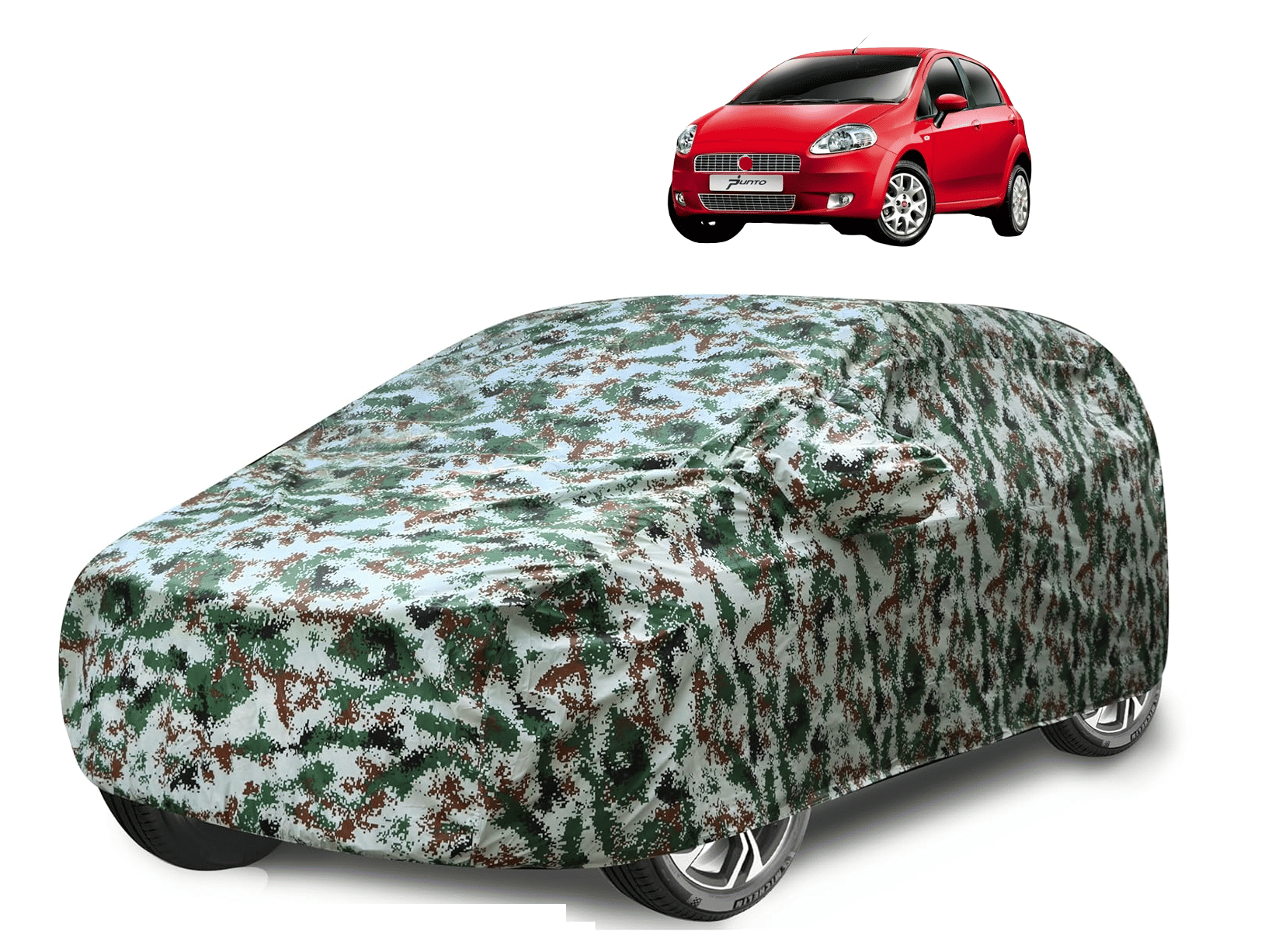 Auto Hub Car Body Cover for Fiat All Car Models With Mirror Pocket ( Pack of 1 ) , Green Auto Hub Car Body Cover for Fiat All Car Models With Mirror Pocket ( Pack of 1 ) , Green