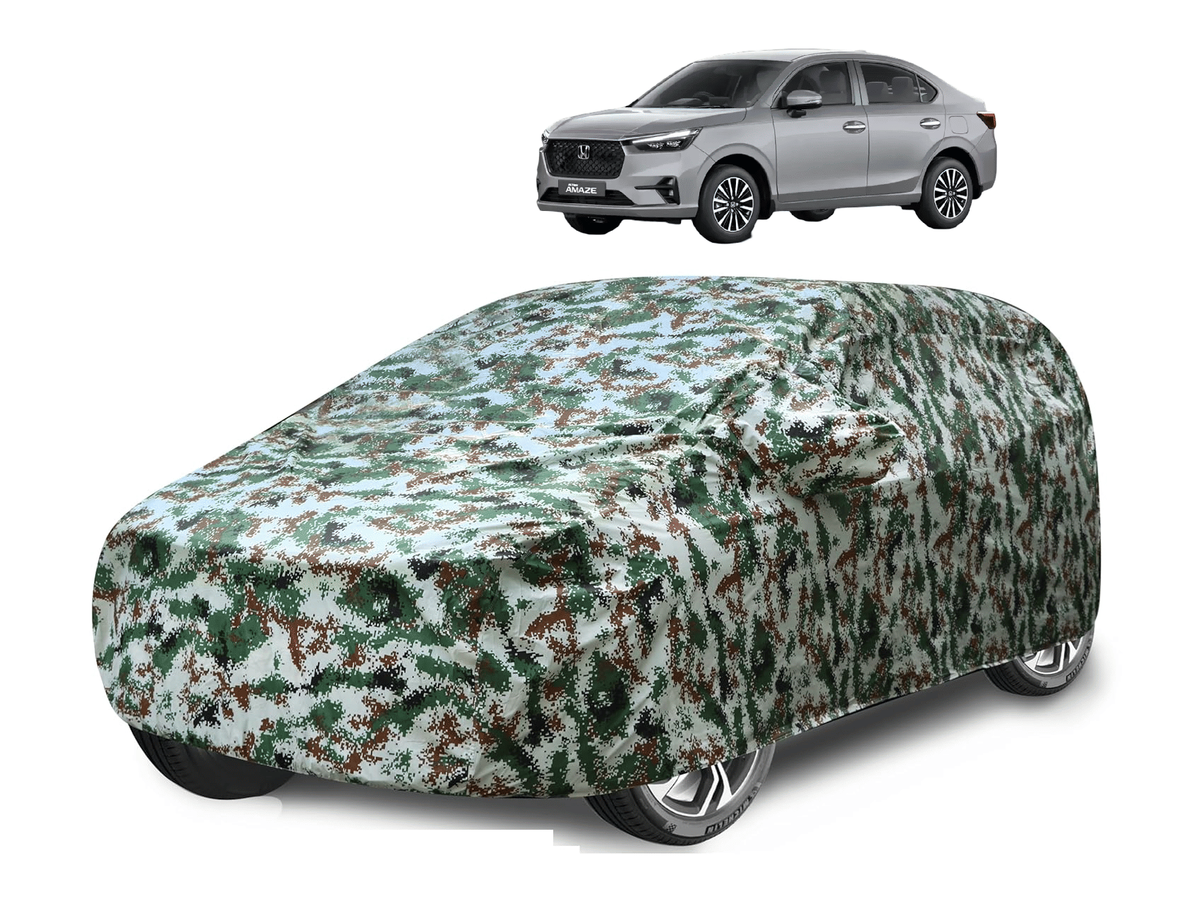     			Auto Hub Car Body Cover for Honda All Car Models With Mirror Pocket ( Pack of 1 ) , Green