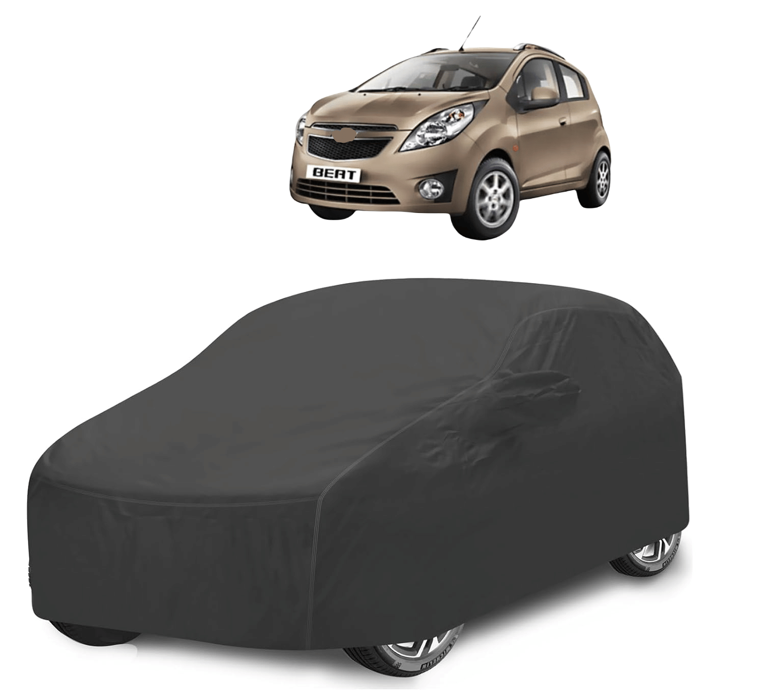     			Auto Hub Car Body Cover for Chevrolet All Car Models With Mirror Pocket ( Pack of 1 ) , Grey