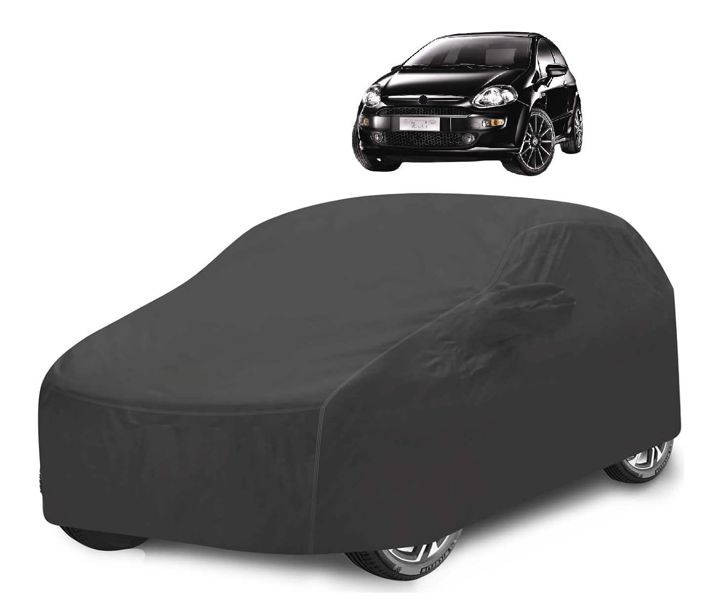 Auto Hub Car Body Cover for Fiat All Car Models With Mirror Pocket ( Pack of 1 ) , Grey Auto Hub Car Body Cover for Fiat All Car Models With Mirror Pocket ( Pack of 1 ) , Grey