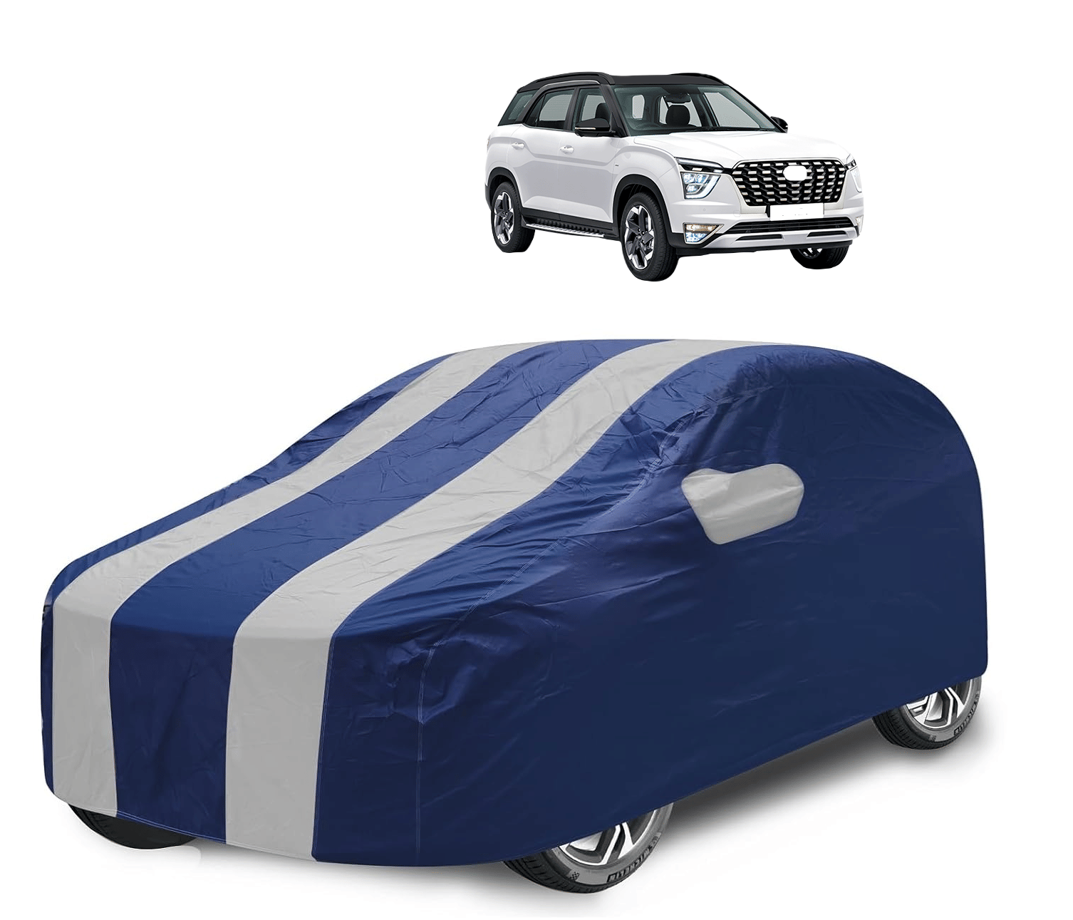 Auto Hub Car Body Cover for Hyundai All Car Models With Mirror Pocket ( Pack of 1 ) , Silver Auto Hub Car Body Cover for Hyundai All Car Models With Mirror Pocket ( Pack of 1 ) , Silver