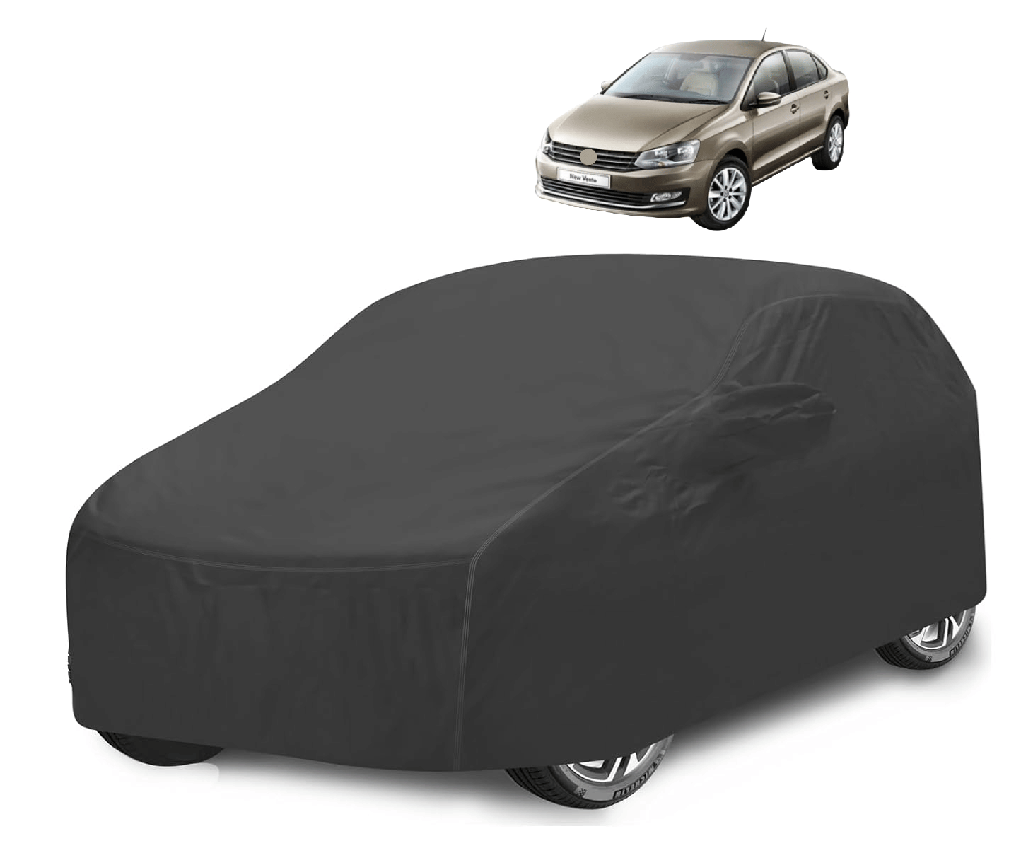 Auto Hub Car Body Cover for Volkswagen All Car Models With Mirror Pocket ( Pack of 1 ) , Grey Auto Hub Car Body Cover for Volkswagen All Car Models With Mirror Pocket ( Pack of 1 ) , Grey