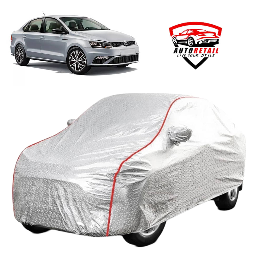     			AutoRetail Car Body Cover for Volkswagen Vento [2012-2014] With Mirror Pocket ( Pack of 1 ) , Silver