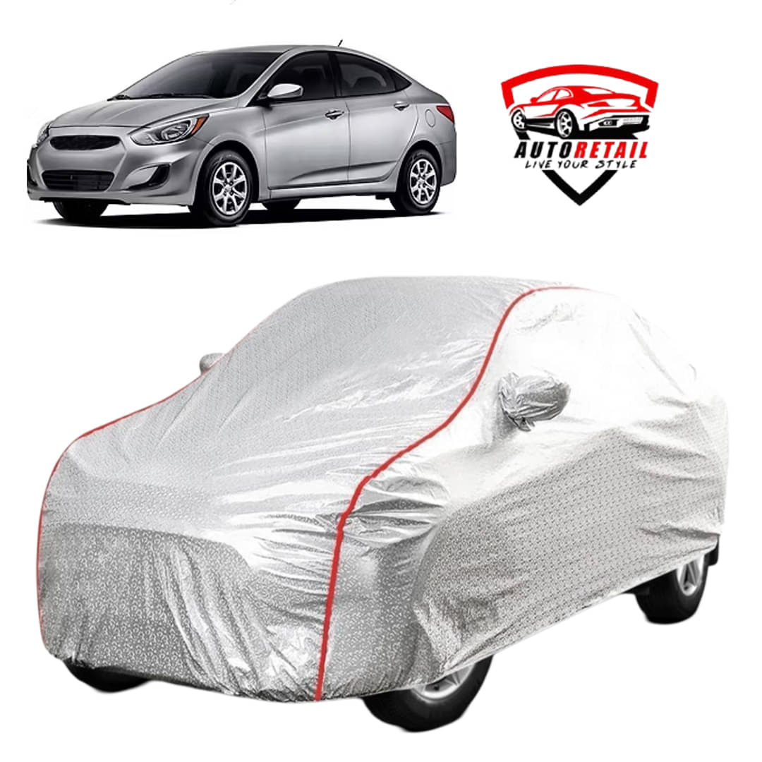     			AutoRetail Car Body Cover for Hyundai Accent [2003-2009] With Mirror Pocket ( Pack of 1 ) , Silver