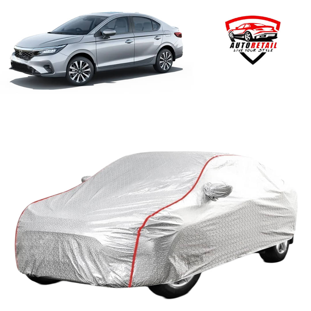     			AutoRetail Car Body Cover for Honda City [2000-2015] With Mirror Pocket ( Pack of 1 ) , Silver