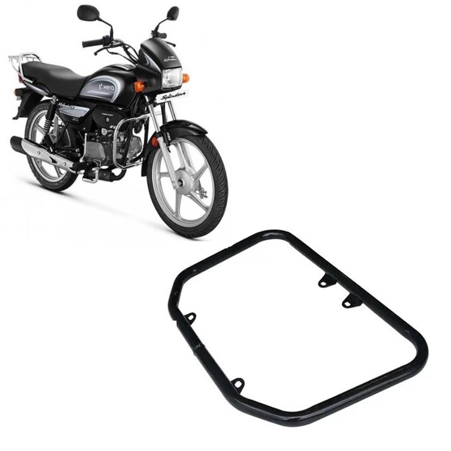 Bike Leg Guard Crash Guard Original Fitting Black for Hero Splendor Models Pack of 1 Bike Leg Guard Crash Guard Original Fitting Black for Hero Splendor Models Pack of 1