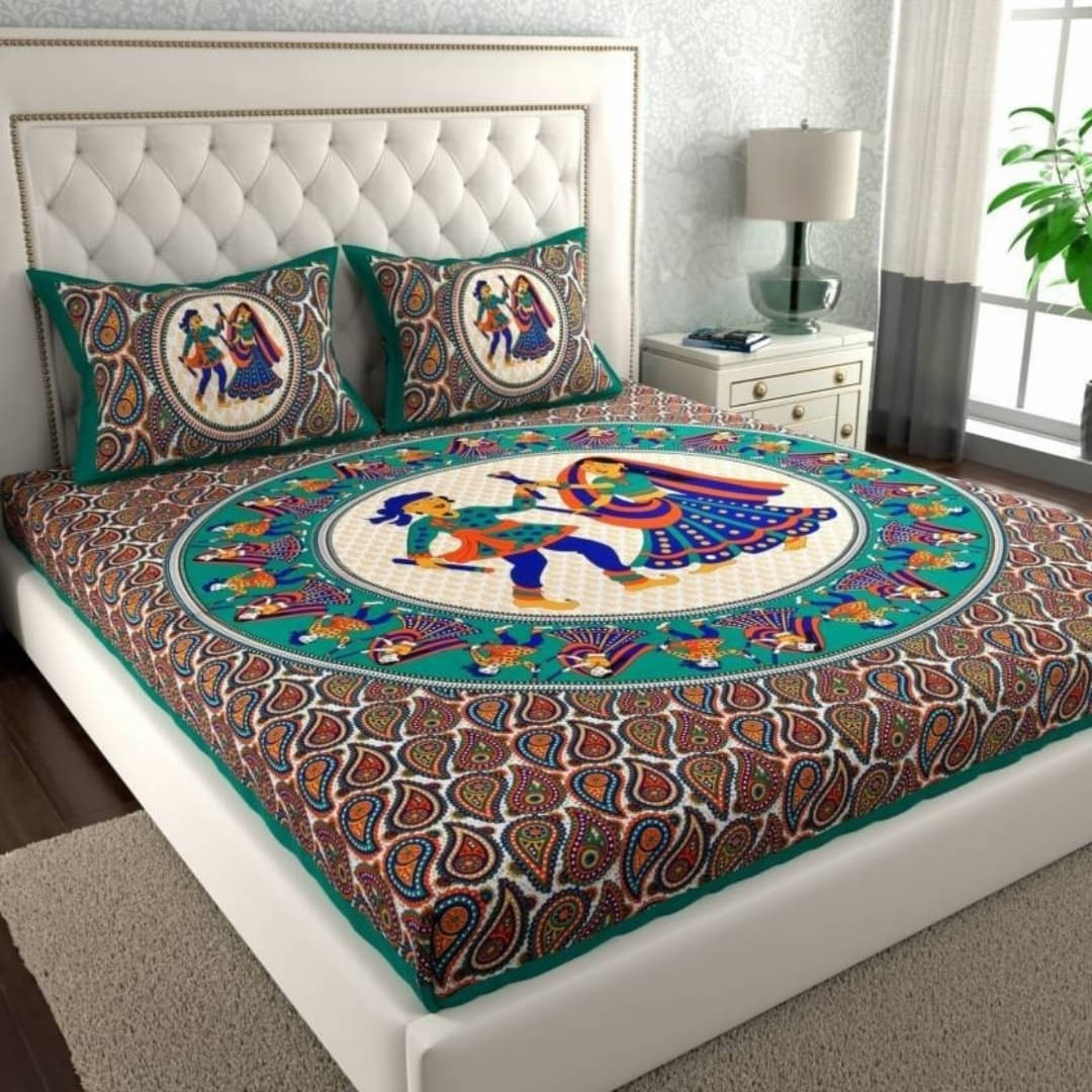 COZYKO Cotton 1 Double Bedsheet with 2 Pillow Covers ( Green ) COZYKO Cotton 1 Double Bedsheet with 2 Pillow Covers ( Green )