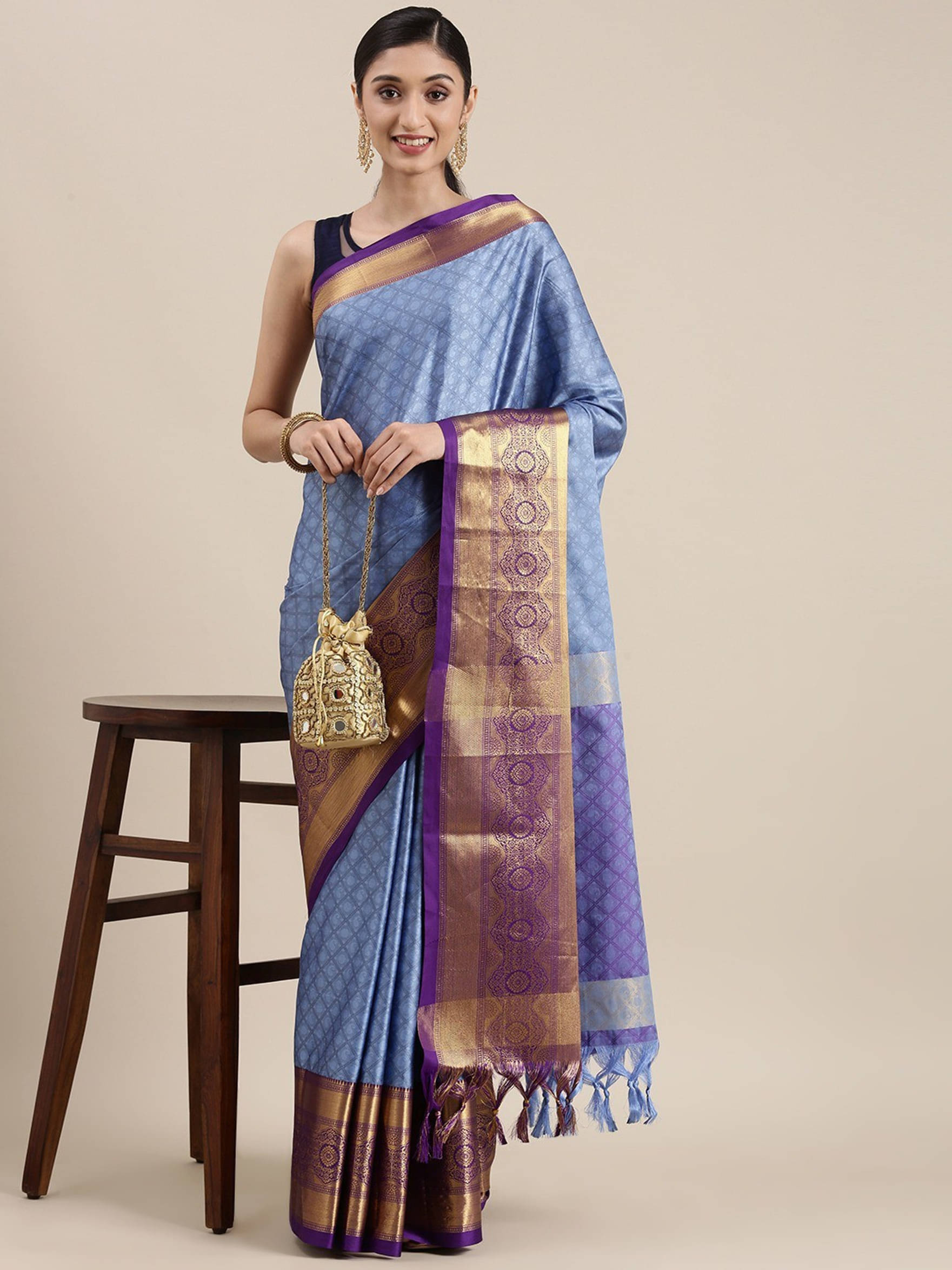 Clirva Art Silk Applique Banarasi saree With Unstitched Blouse Piece ( Wine ) Clirva Art Silk Applique Banarasi saree With Unstitched Blouse Piece ( Wine )