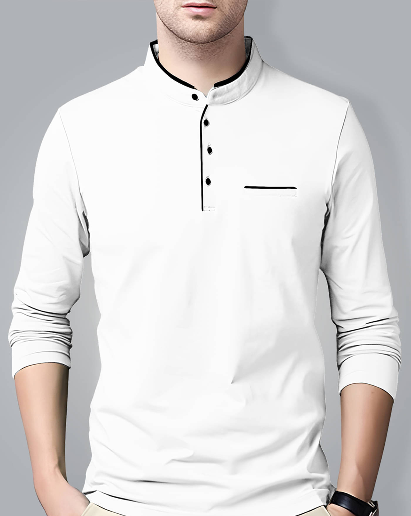     			ENITOR Men Cotton Blend Regular Fit Solid T-Shirt ( White )