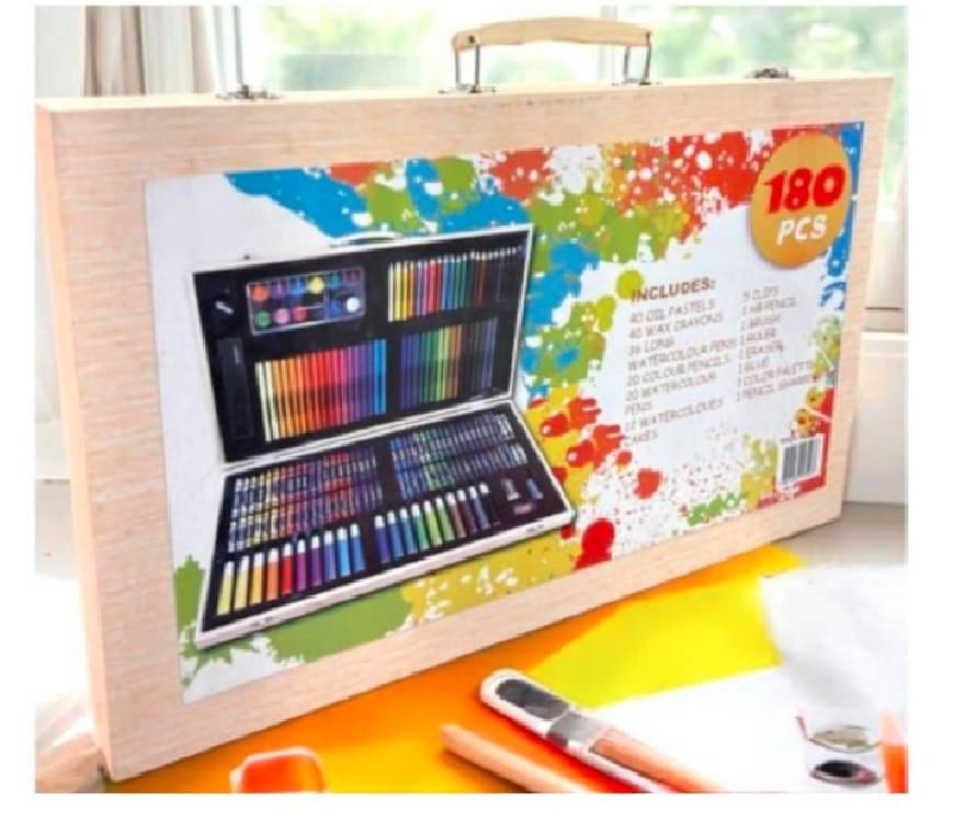     			Eclet 180-Piece Deluxe Art Set for Kids and Adults - Includes Oil Pastels, Crayons, Colored Pencils, Watercolors, and More - Perfect for Drawing, Painting, and Craft Projects(set of 1)