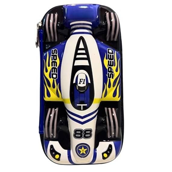     			Eclet 1pc Race Car Design Pencil Box Style Storage Case with Flame Graphics, Large Capacity Student Stationery Holder Art Plastic Pencil Box  (Set of 1, Multicolor)
