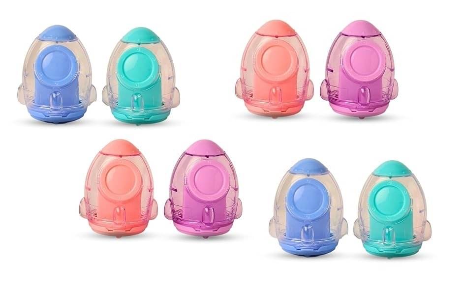 Eclet 8pc Mini Rocket Shape Double Blade Pencil Sharpener for Kids Birthday Return Gift Eclet 8pc Mini Rocket Shape Double Blade Pencil Sharpener for Kids Birthday Return Gift