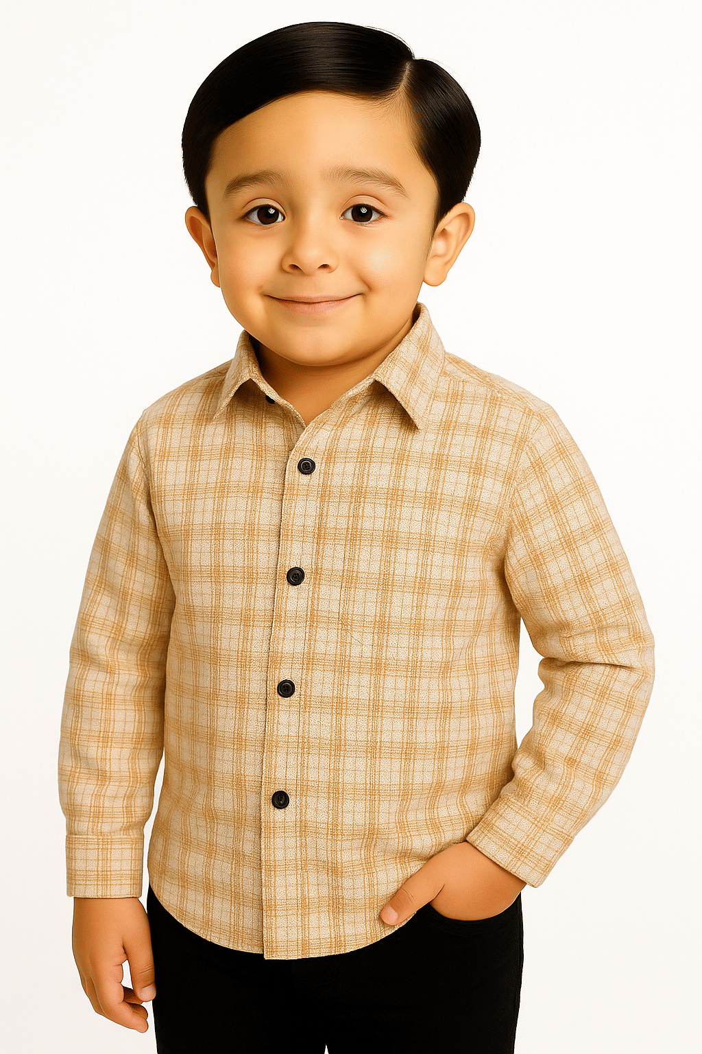     			FABRIZER Pack of 1 Baby Boys 100% Cotton Full Sleeves Shirt ( Brown )