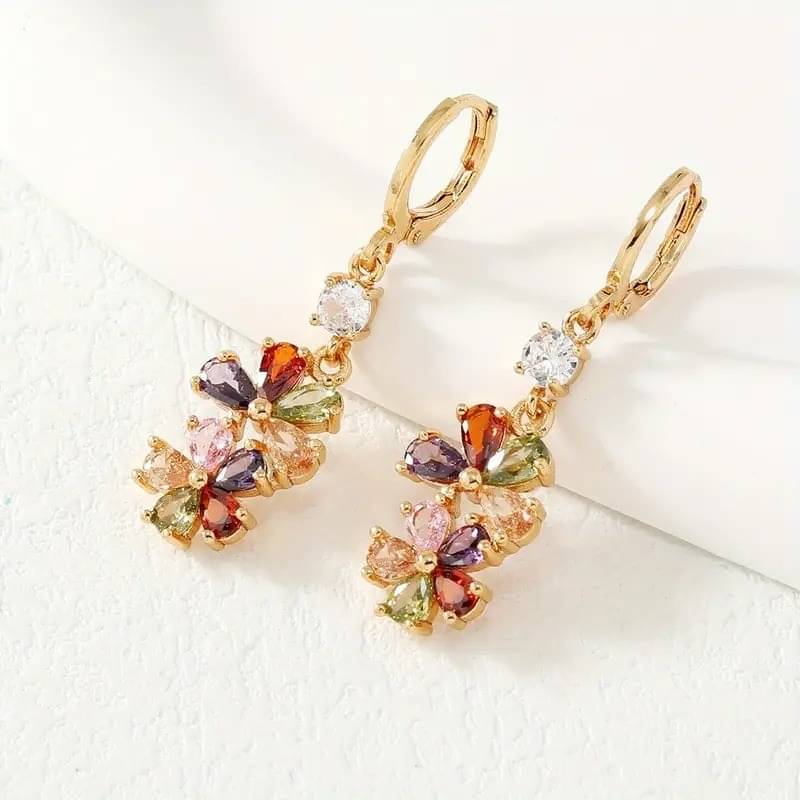     			GlowNest Multi Color Bali Earrings ( Pack of 1 )